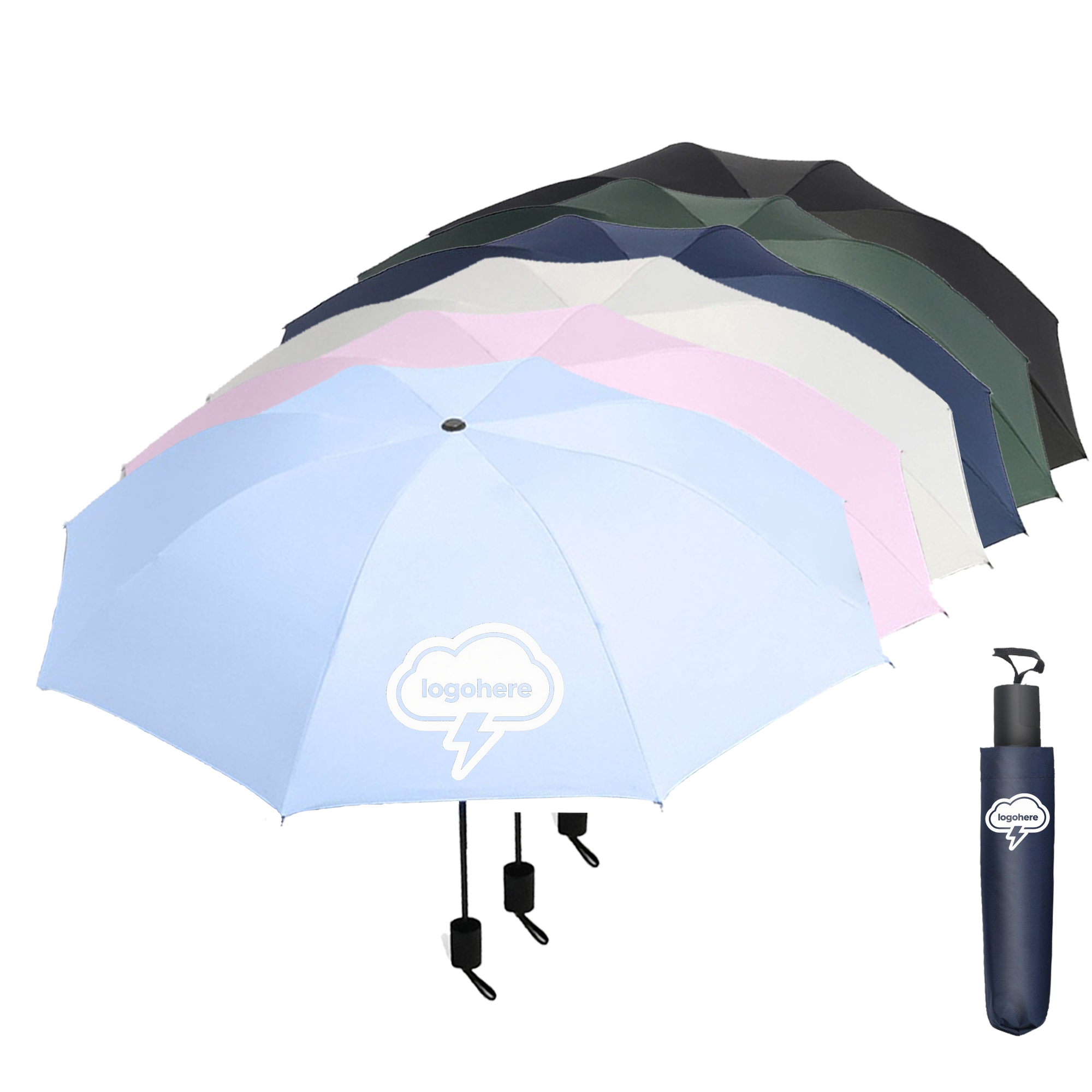 Windproof Custom Logo Umbrella 7