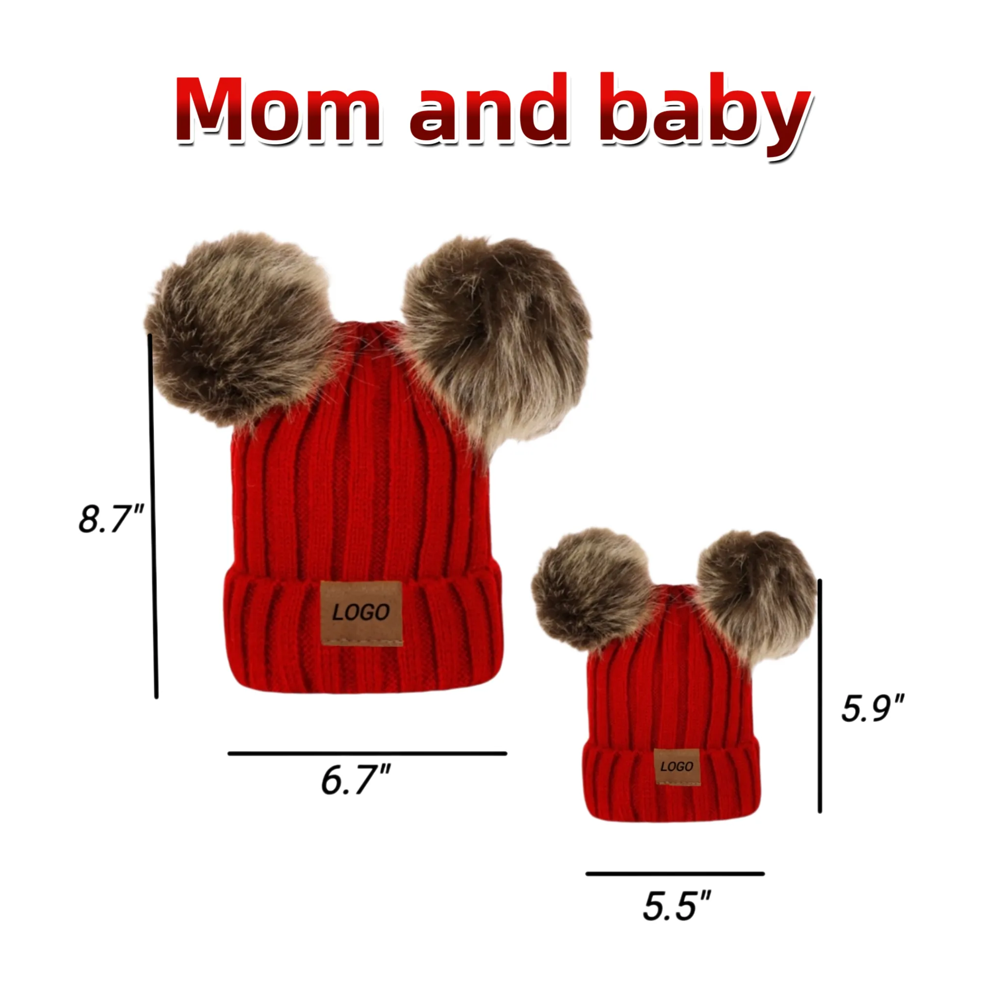 Parent Child Winter Knitted Beanie Hat 4