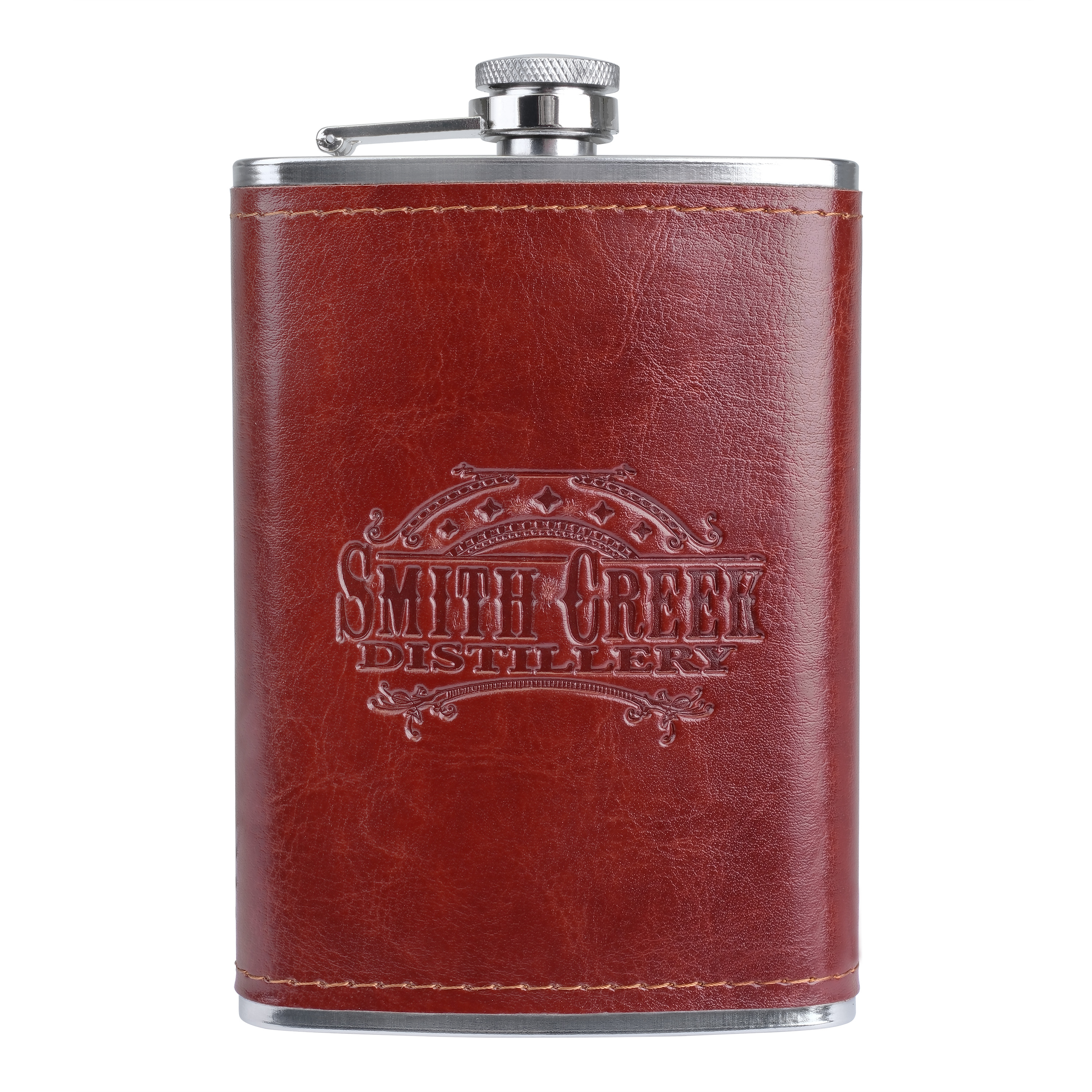 8 Oz. Leatherette Wrapped Flask, custom water bottle with logo imprint 7
