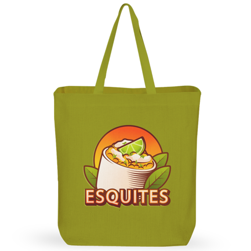 Sublimation 7 oz Poly Canvas Tote Bag - 15"W x 16"H x 3"G x, custom tote bag with logo imprint 2