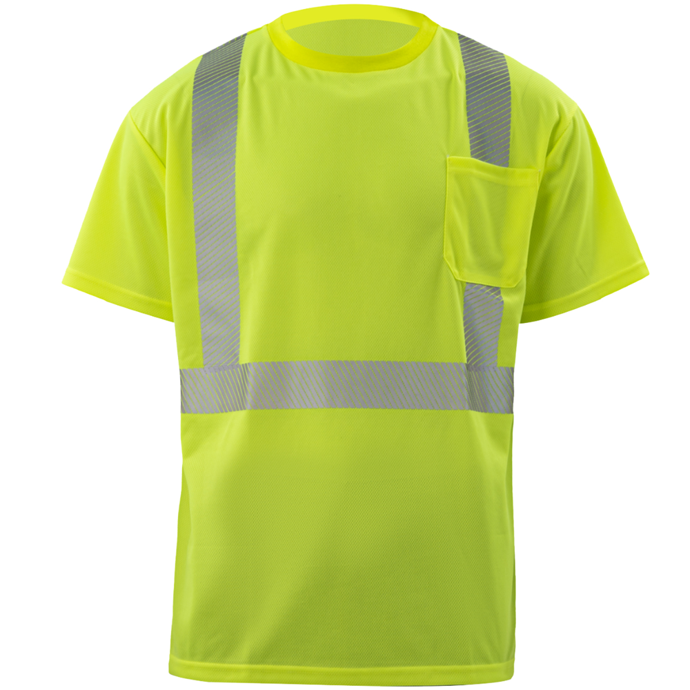 3.8 oz. Polyester Class 2 Segmented Tape Safety T-Shirt with Pocket