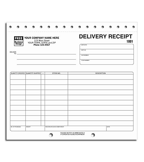 Delivery receipts, Sets 3