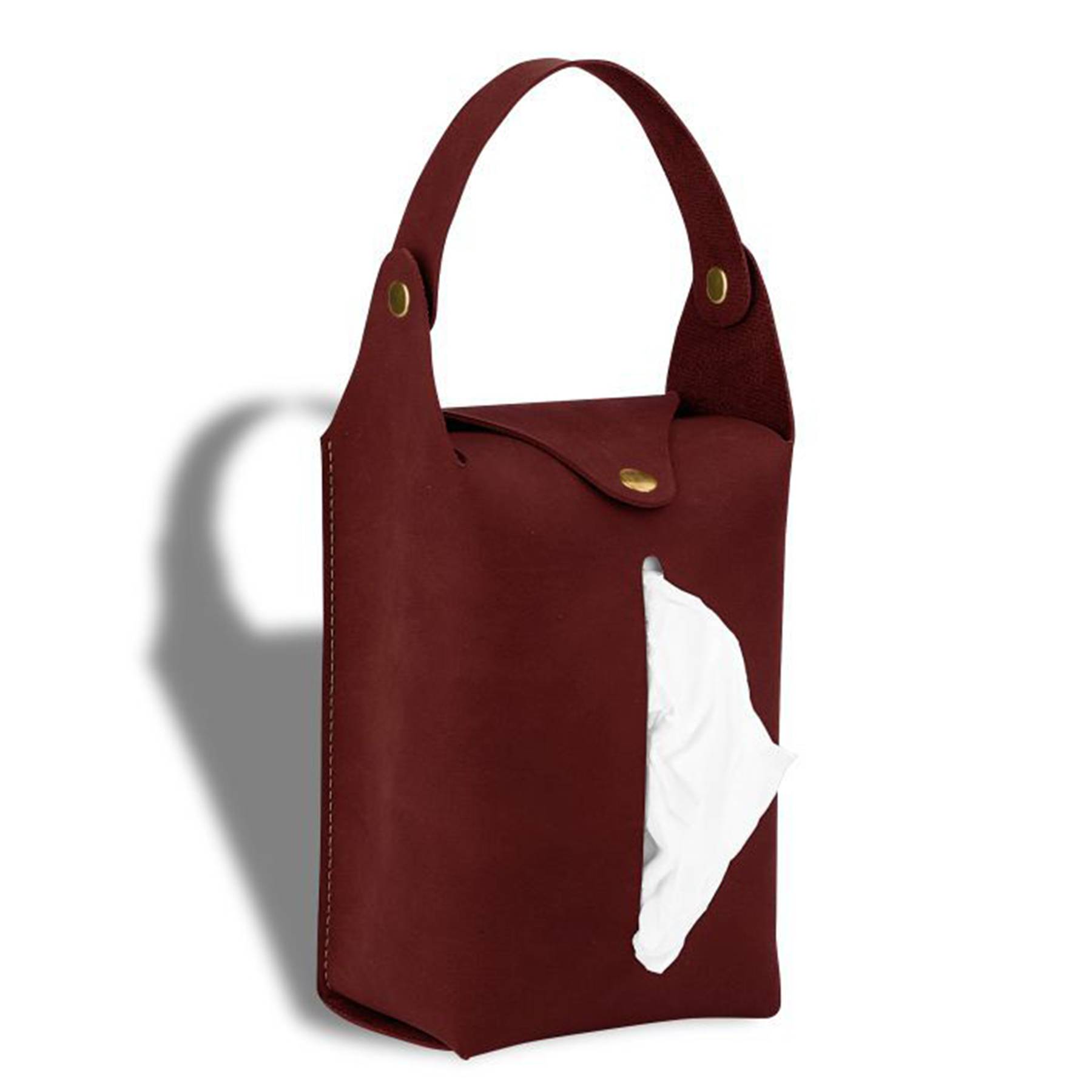 Portable PU Leather Hanging Car Tissue Bag 6
