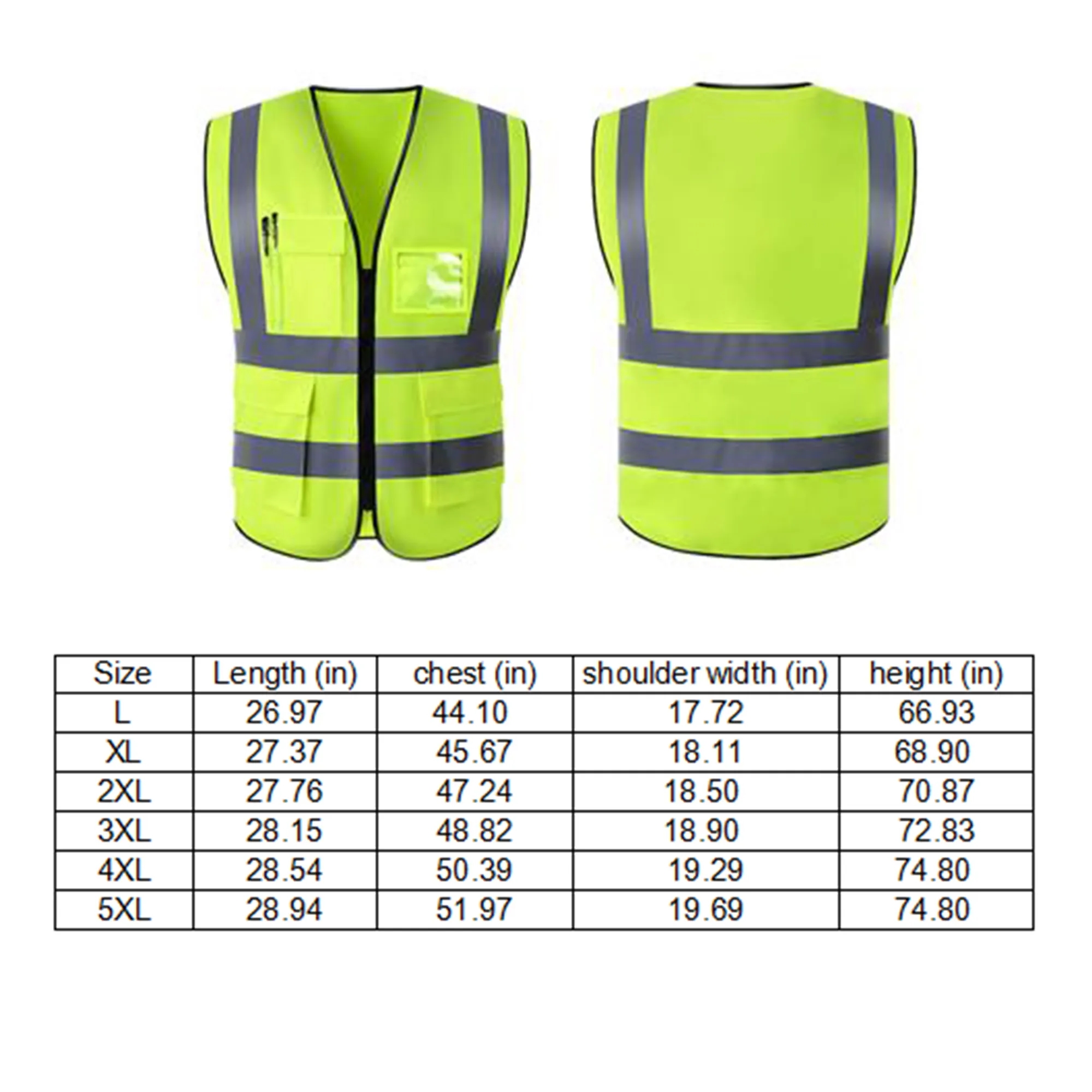 Multi-Pocket Unisex Reflective Jacket Safety Vest 2