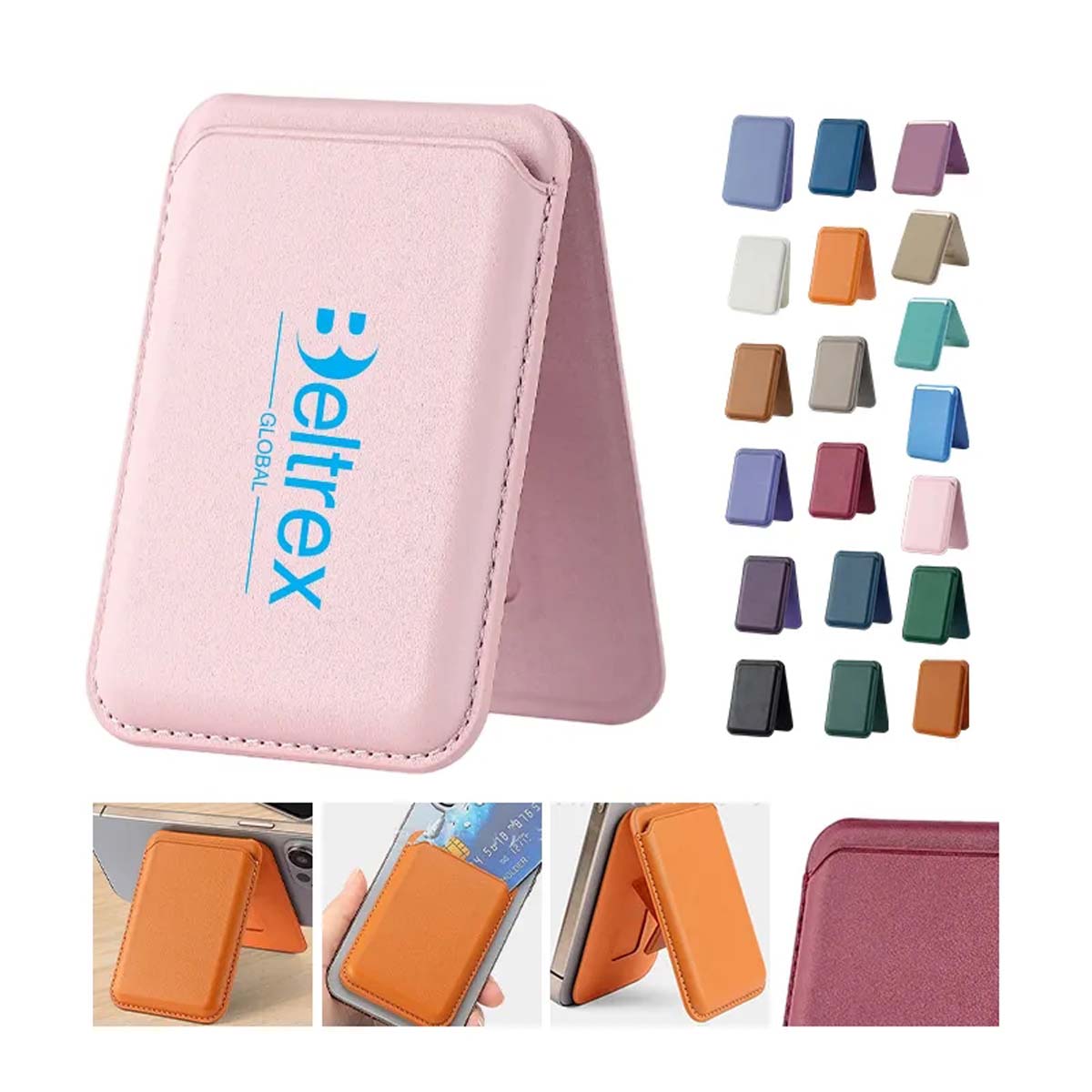 Magnetic PU Phone Wallet with Foldable Stand 19