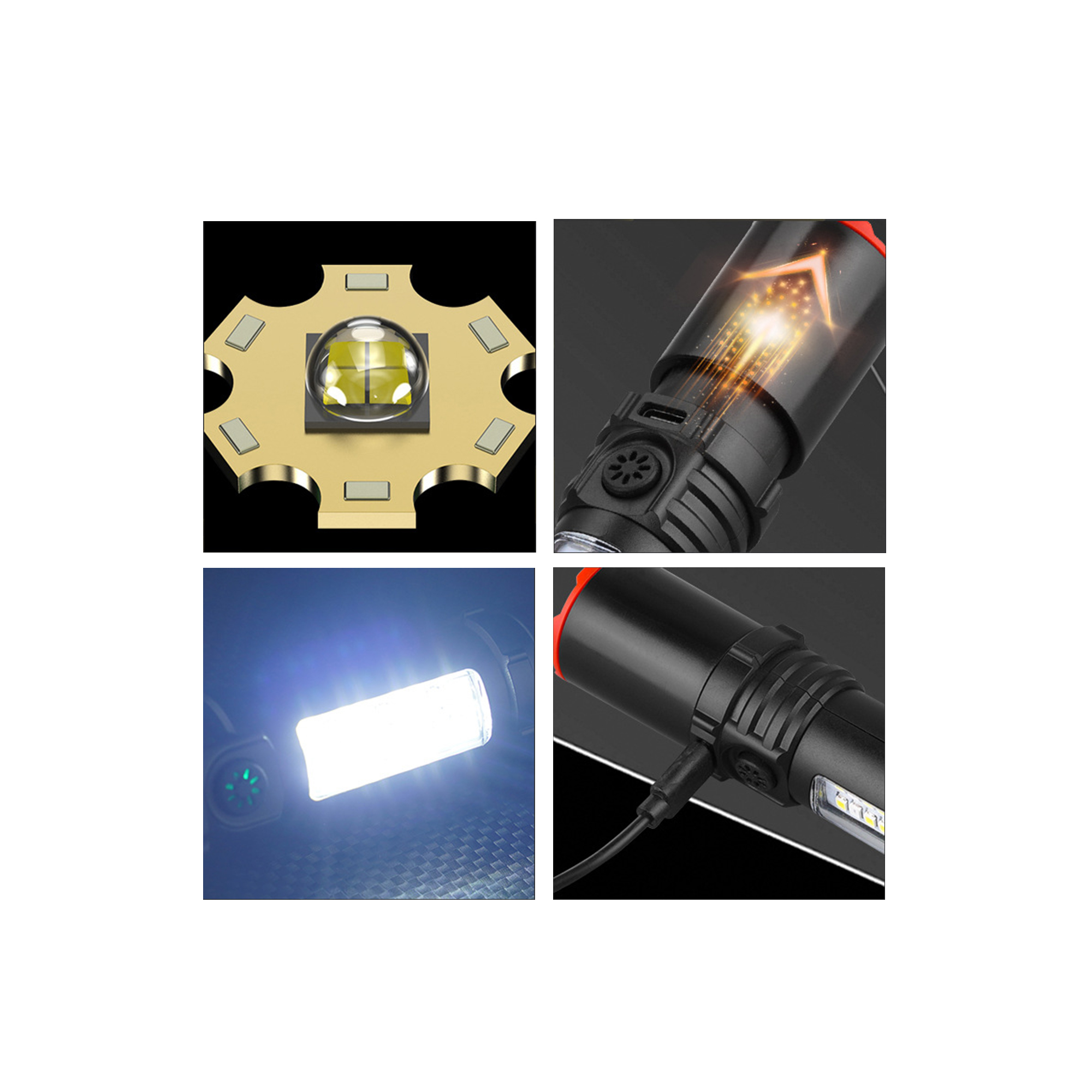 Multi-functional Flashlight Portable Rechargeable Outdoor 2