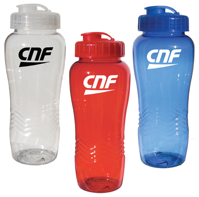 26 oz Classic Wave Eco-Polyclear Sports Bottle - PET Plastic - USA Made 5