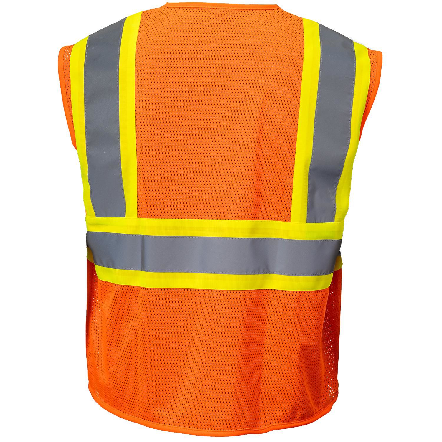 3.8 Oz. Polyester Class 2 Two Tone Reflective Tape Safety Vest With Pocket 2