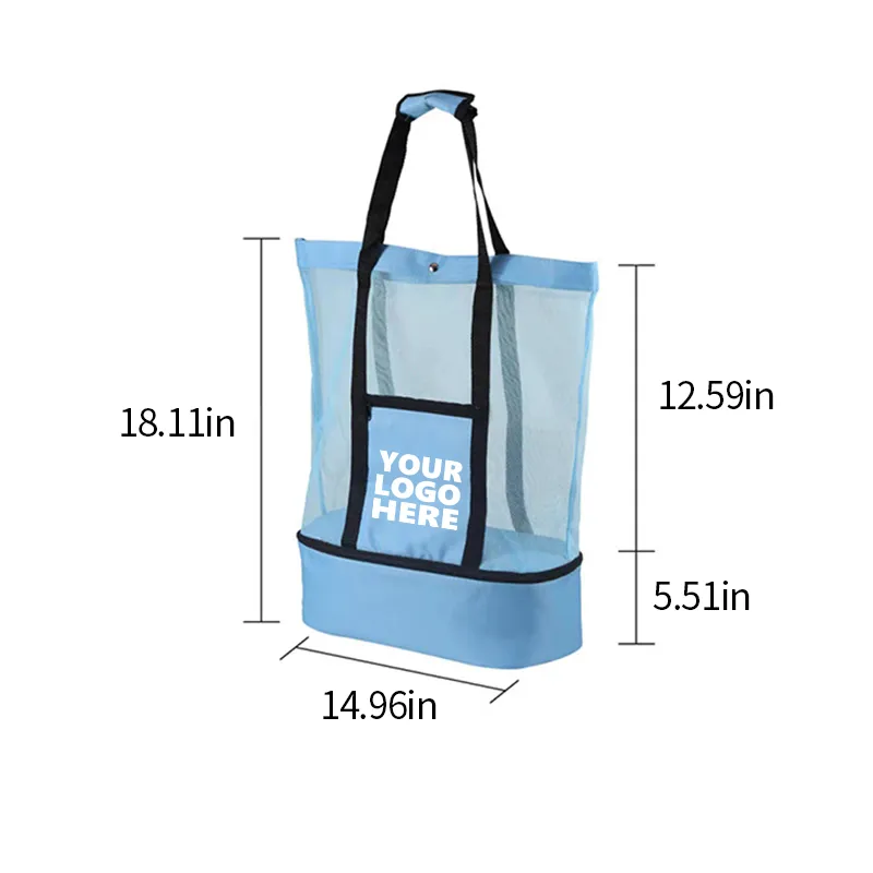 Mesh Beach Tote, custom tote bag with logo imprint 3
