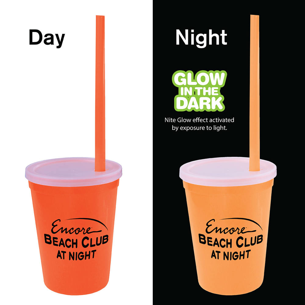 12 oz. Nite Glow Stadium Cup/Straw/Lid Set 3