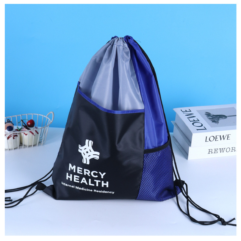 Marseille Nylon Drawstring Sport Pack With Front Pocket 3