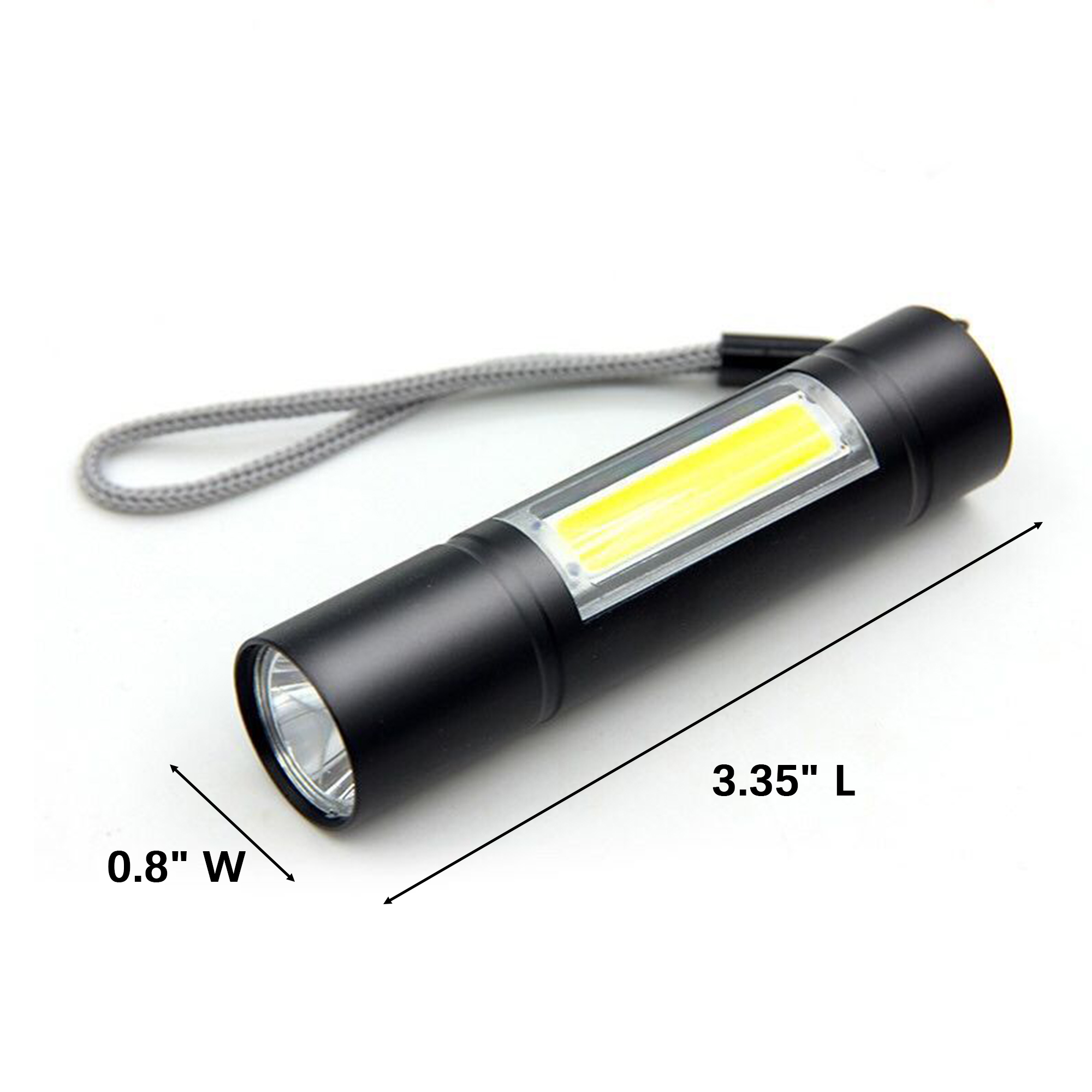 Rechargeable Mini Aluminum Led Flashlight 3.35" x 0.8" 3