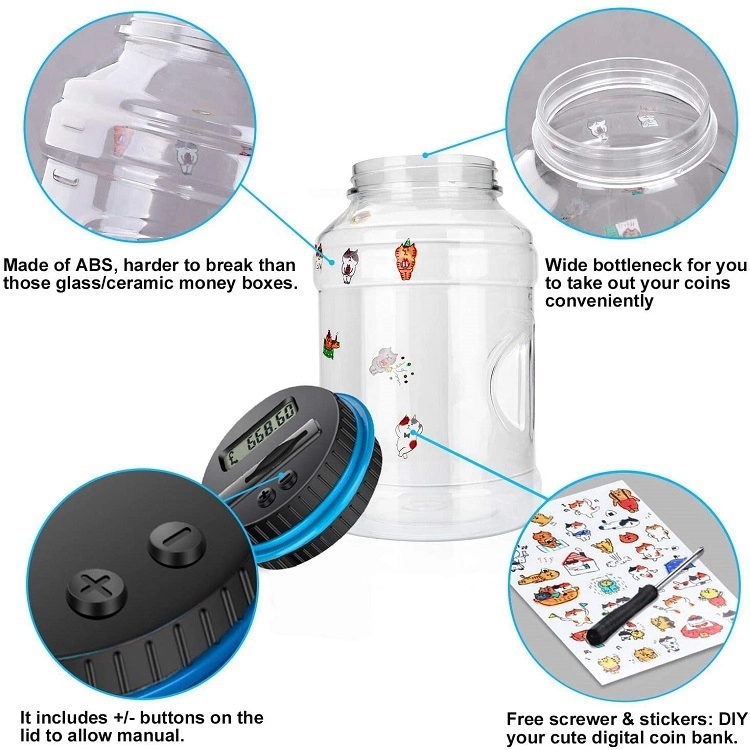 Digital Counting Money Jar With Lock 4