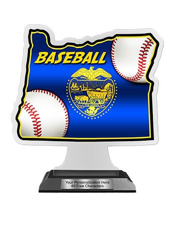 State Acrylic Trophy: 6" Oregon Shape (Event type/ 2