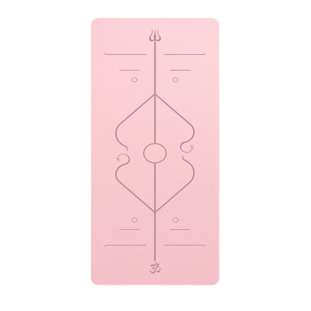Solid-Color Yoga Mat with Alignment Markers 2