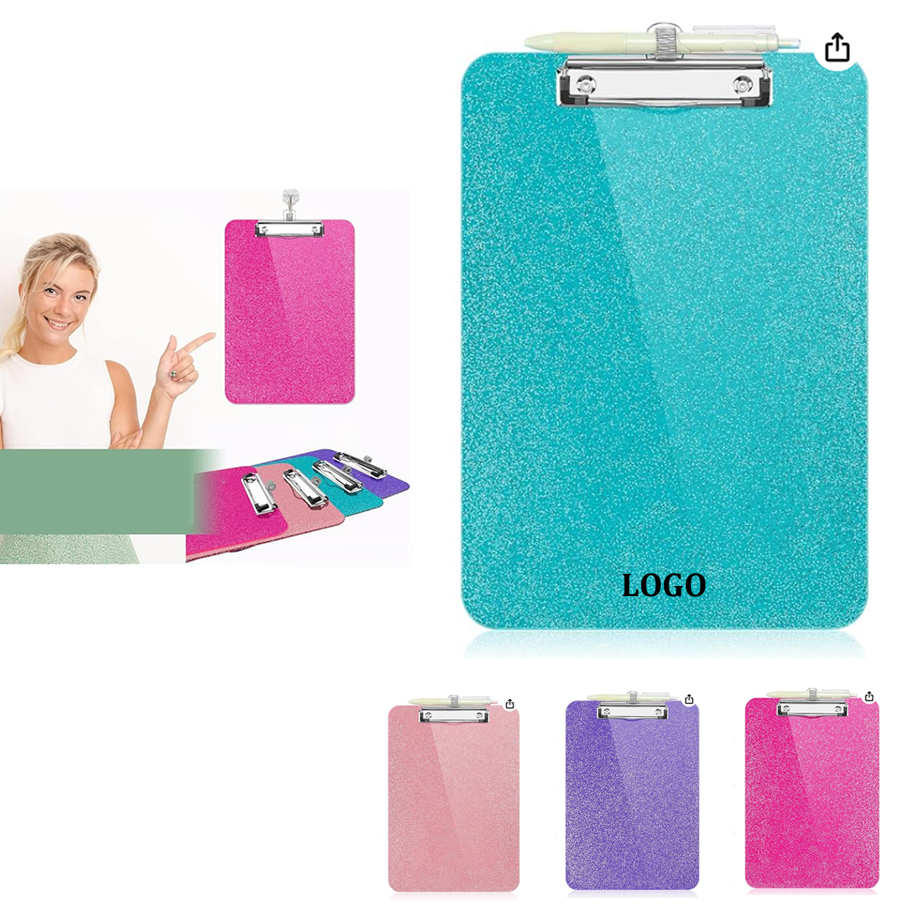 Clear Glitter Clipboards 3