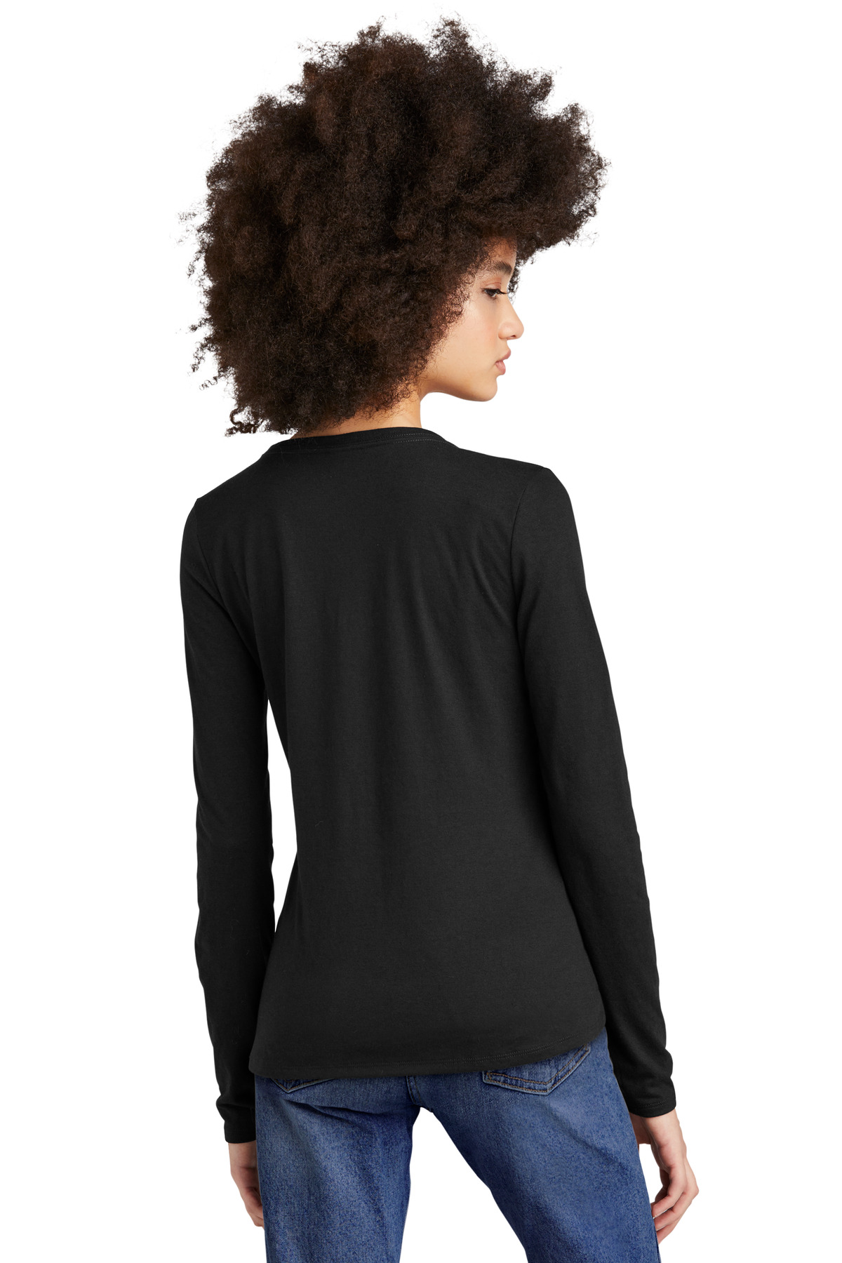 District Women's Perfect Tri Long Sleeve V-Neck Tee DT135 69