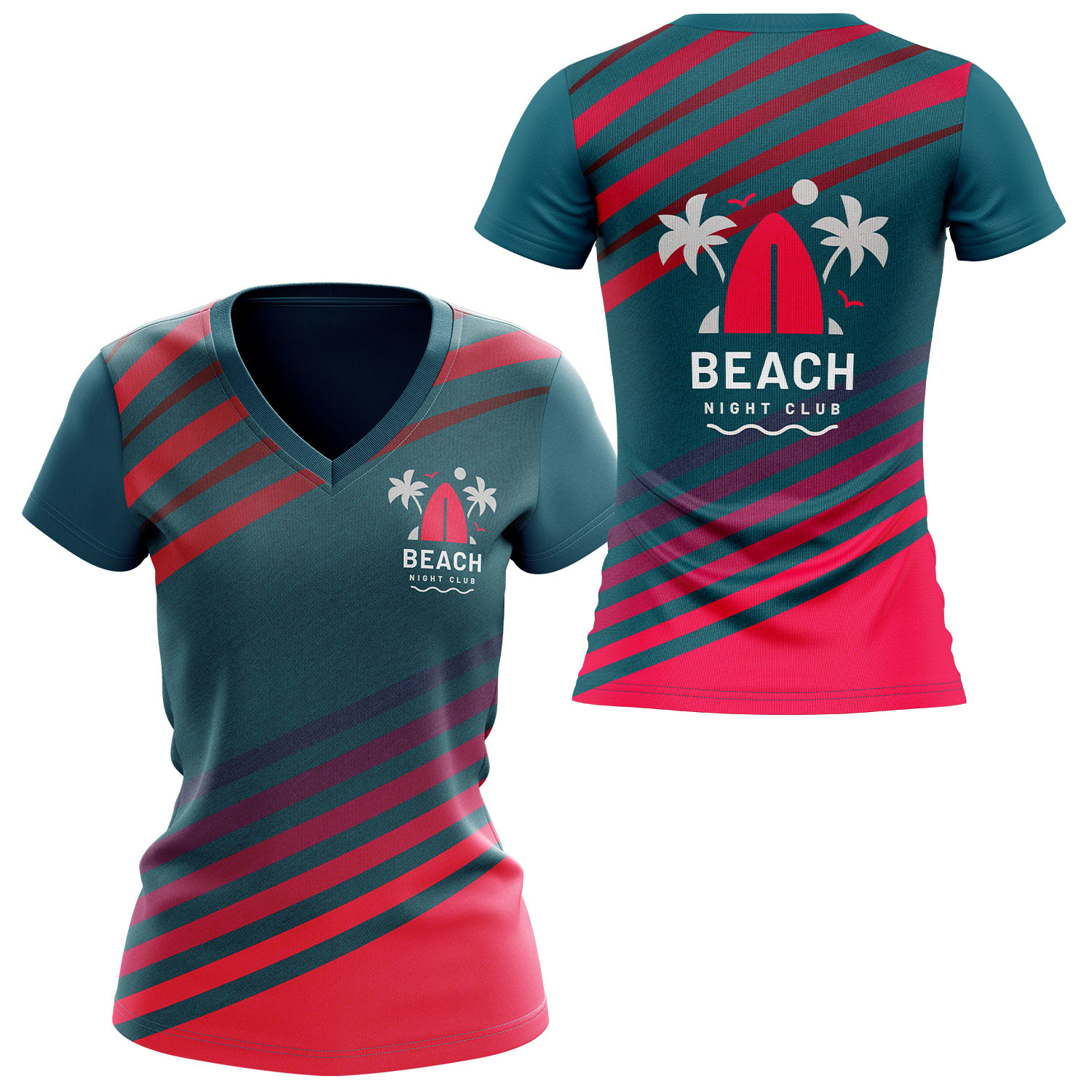 Women 150 GSM Poly Interlock Performance Short Sleeve Sublimation V-Neck T-shirt 4