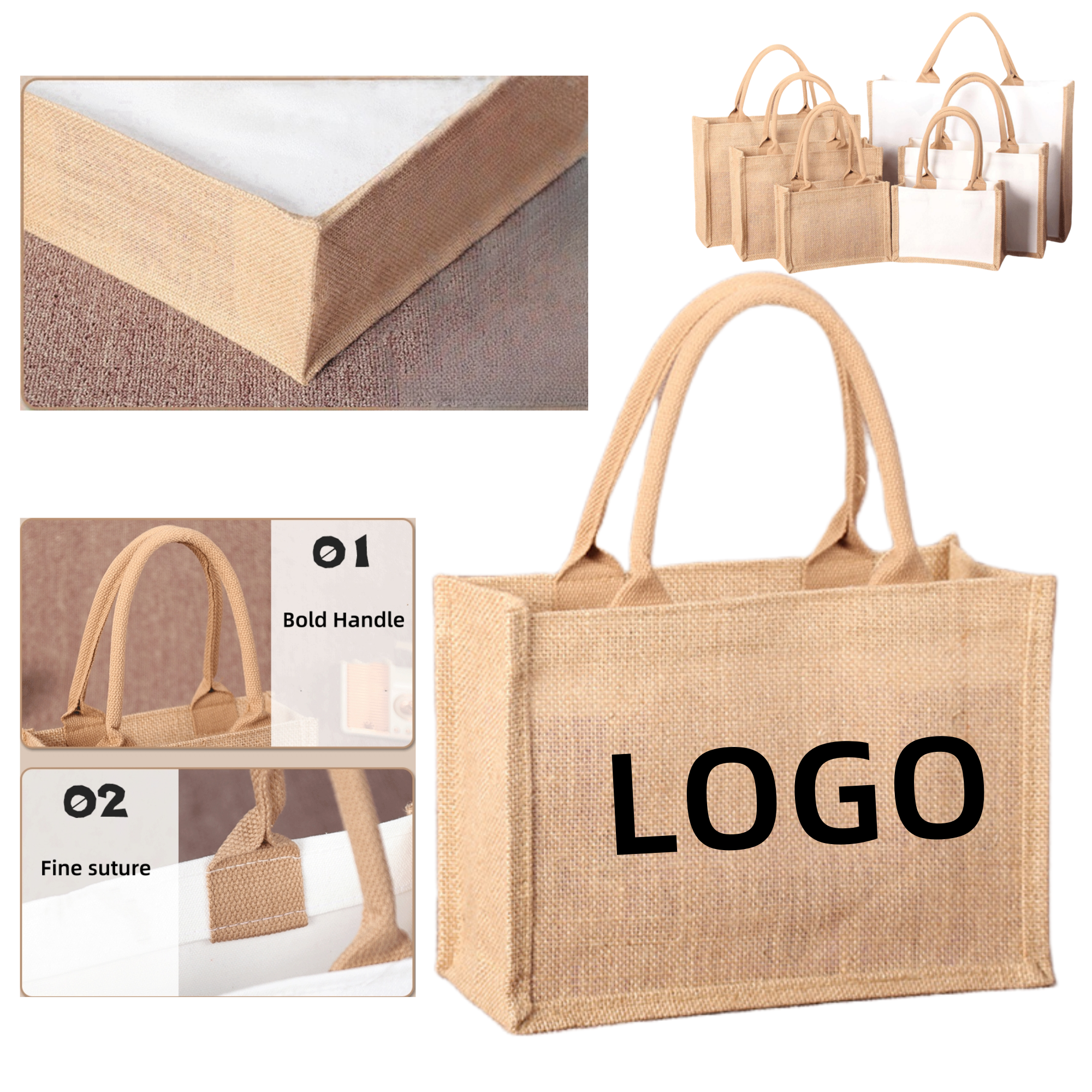 Linen Tote Bag, custom tote bag with logo imprint 2