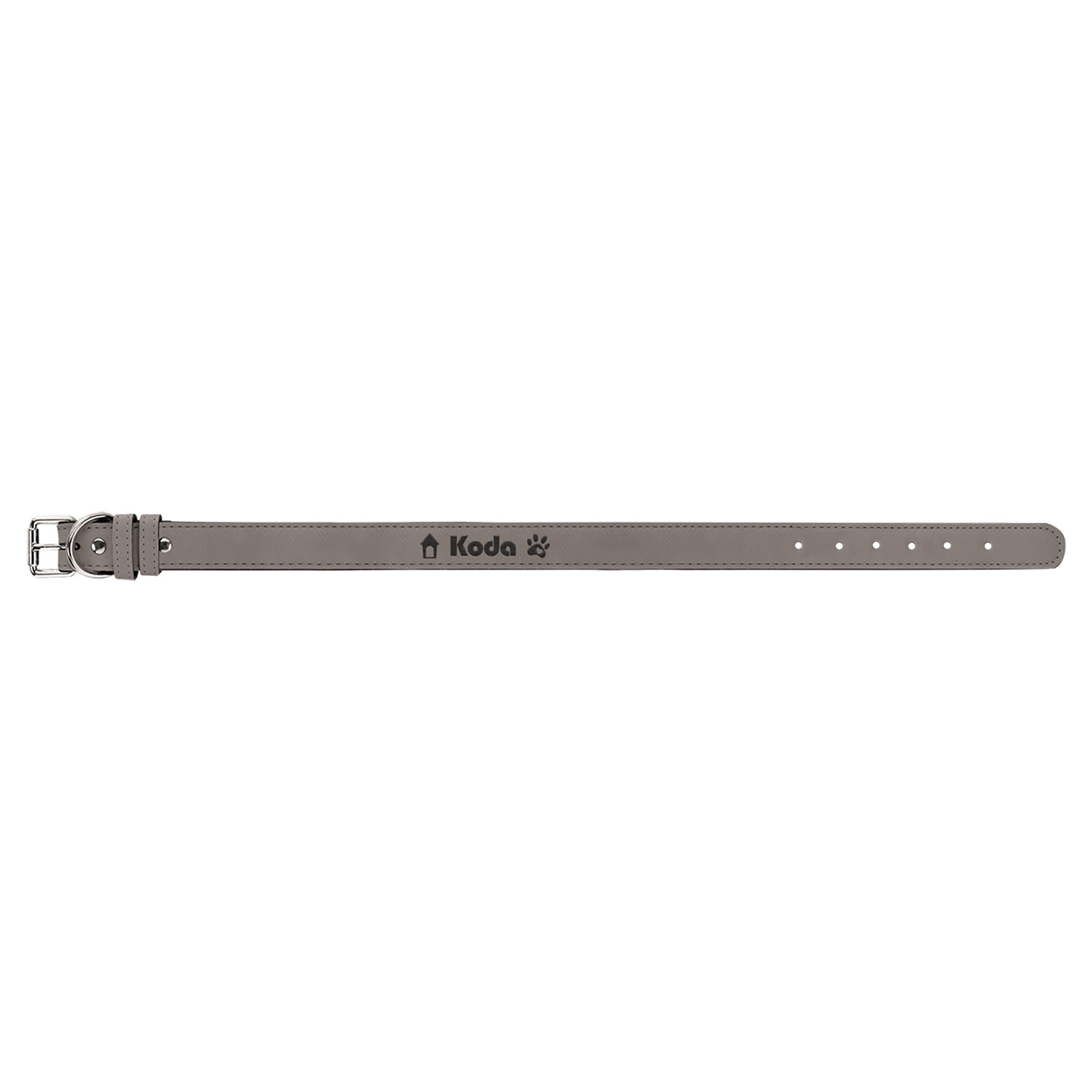 27" x 1 1/4" Gray Leatherette Dog Collar 2
