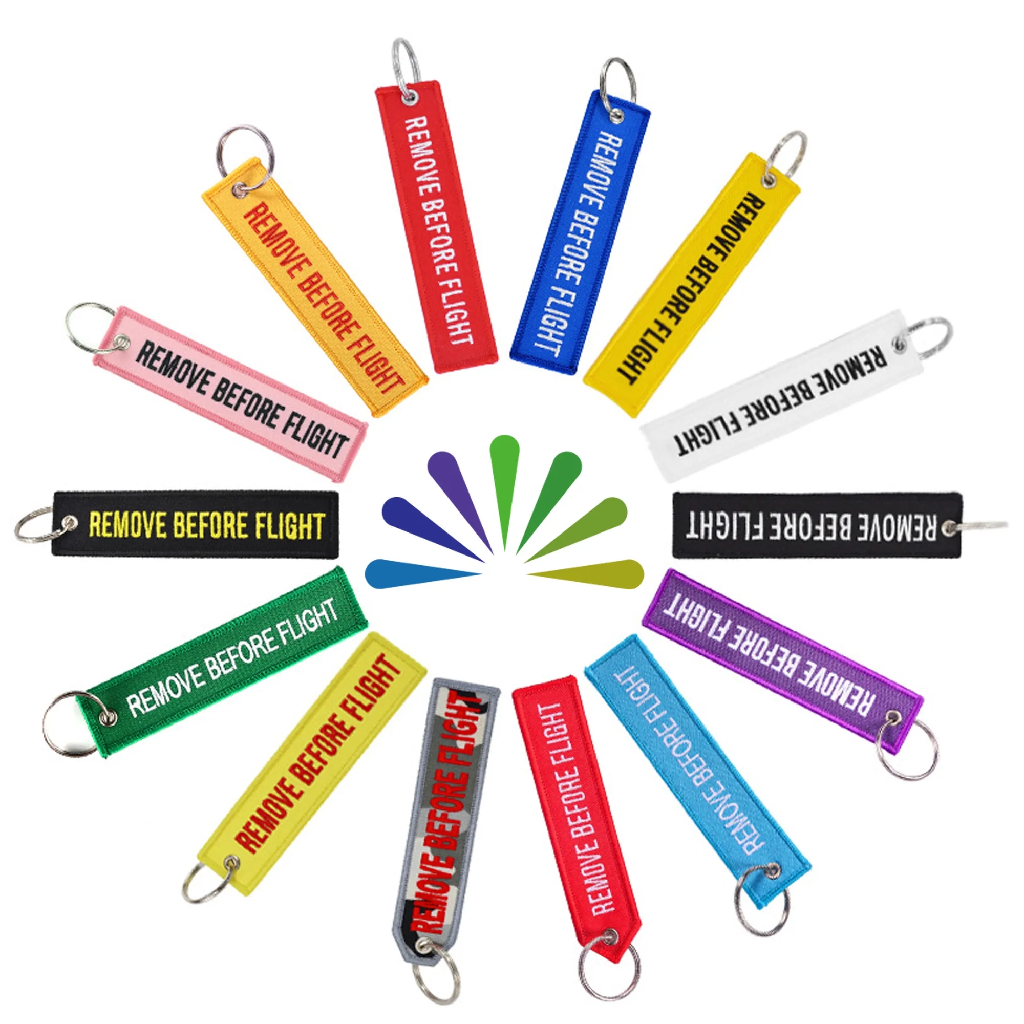 Trendy Embroidered Keychain Backpack Charm Tag