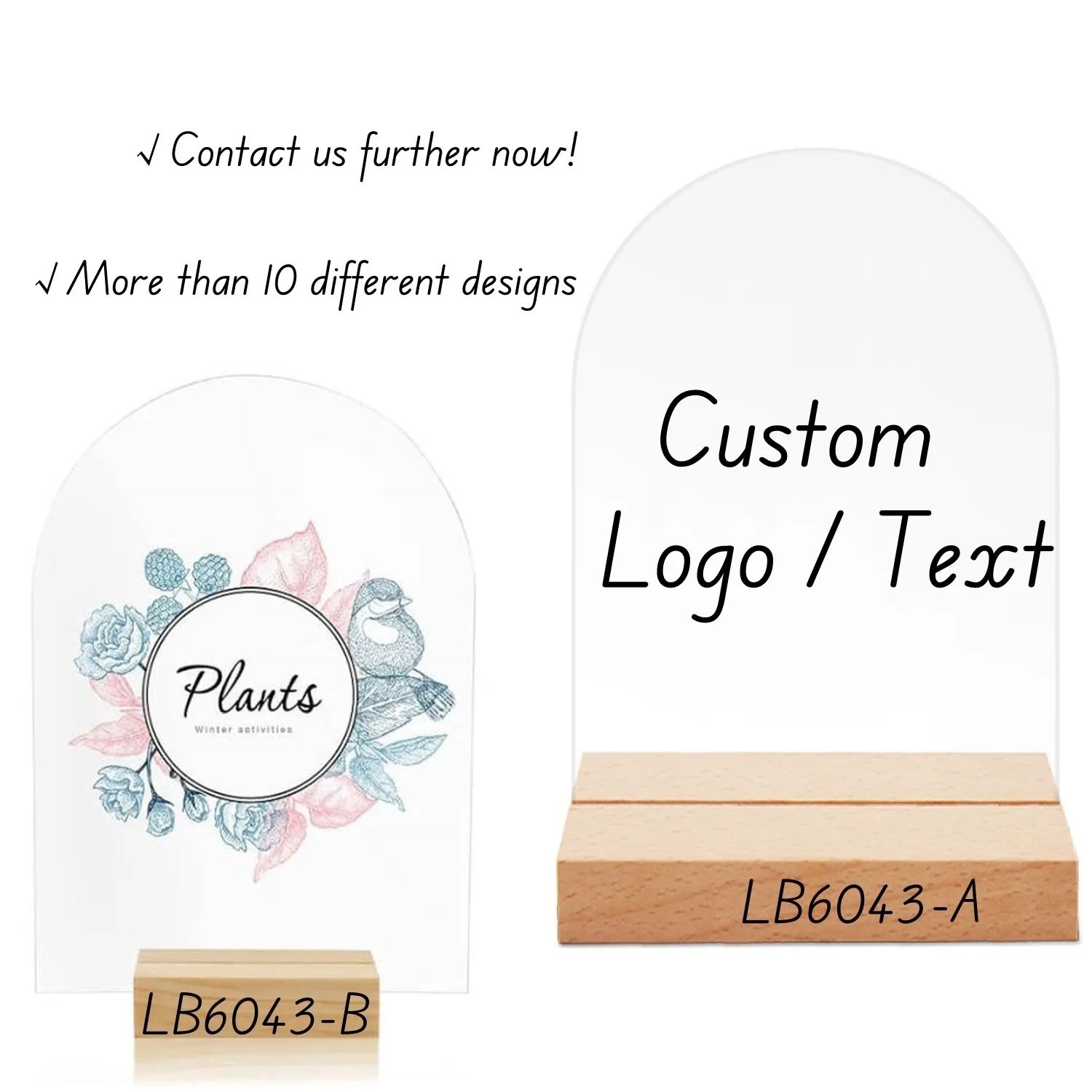 Acrylic Wooden Sign Holders Photo Card Display for Wedding 6