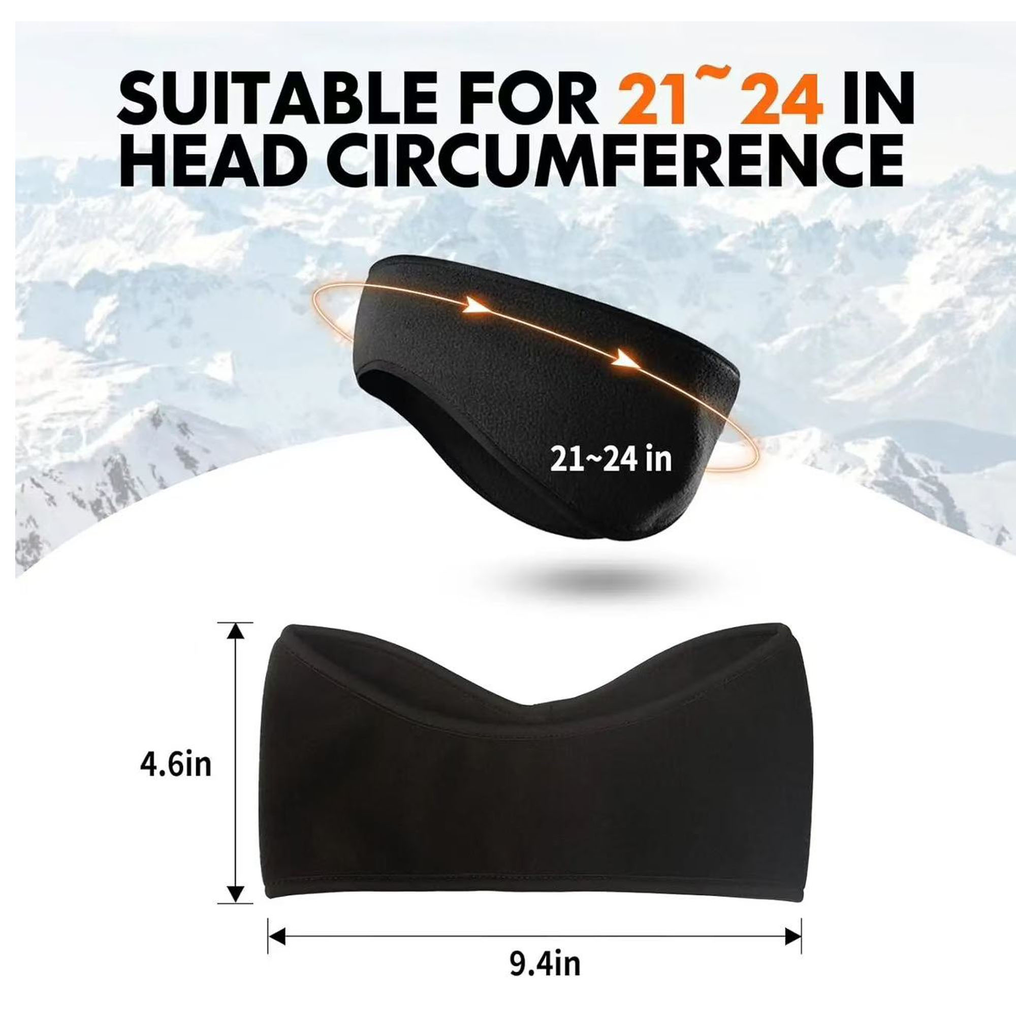Winter Fleece Ear Muffs for Men & Women, Warm Ear Warmer Headband 2