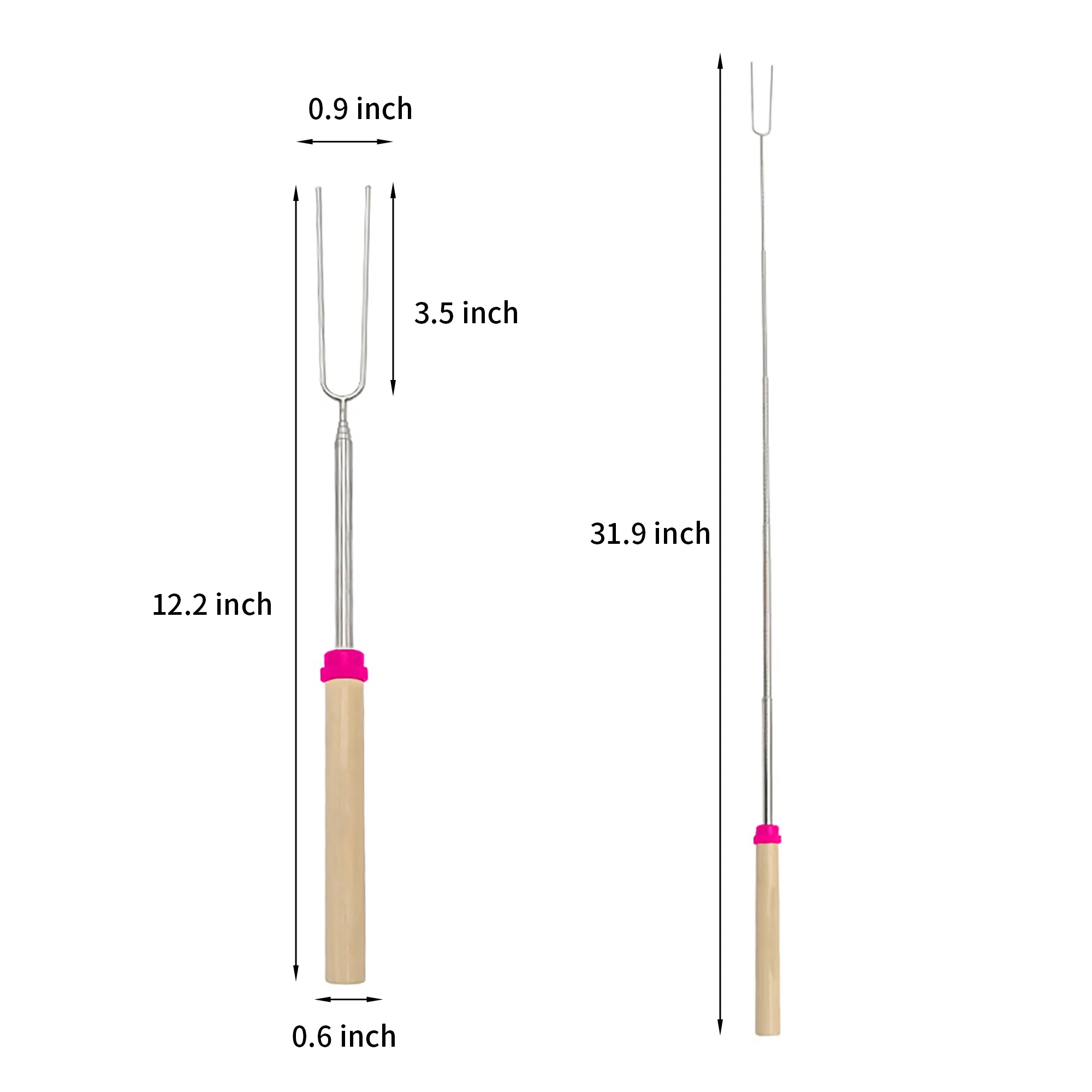 MOQ 50 Telescopic Stainless BBQ Fork 9