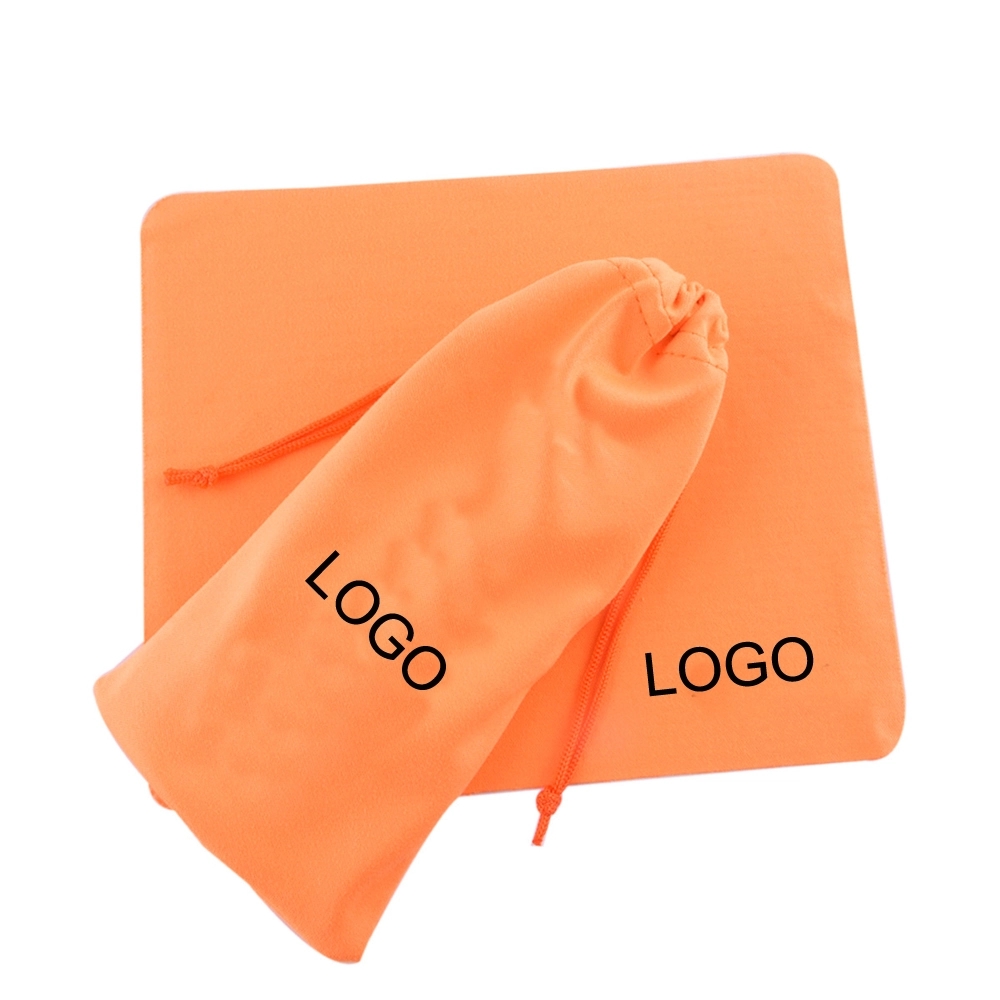 Rpet Microfiber Lens Cloth with Drawstring Pouch 13