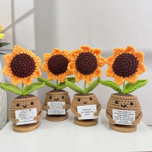 Personalized Handmade Crochet Sunflowers 5