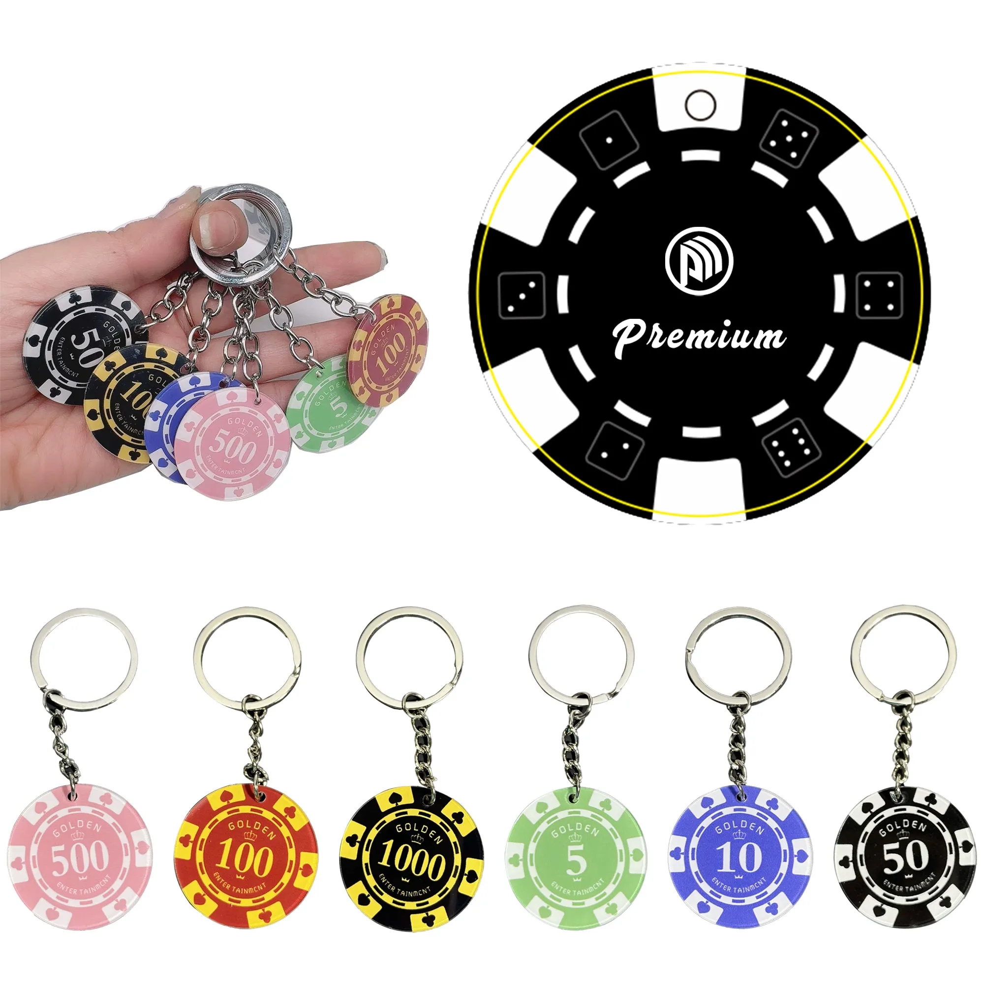 Full-color Poker Chip Keychain