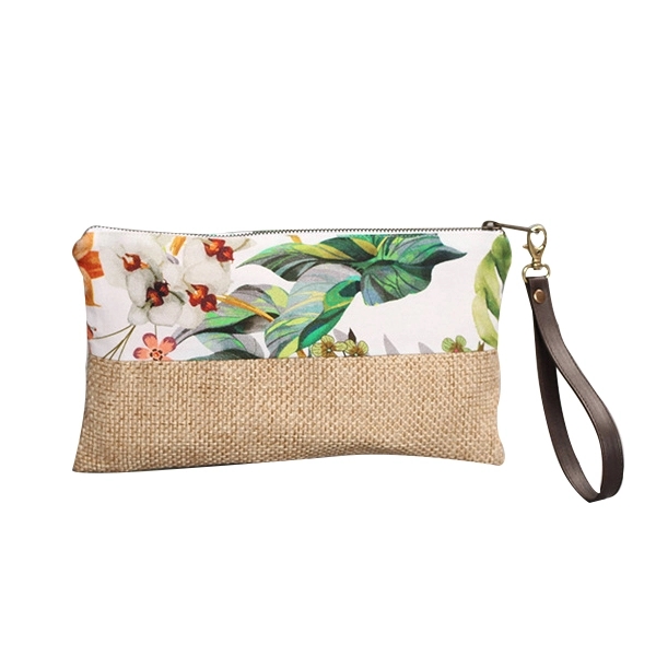 Full color canvas jute pouch with zipper 3