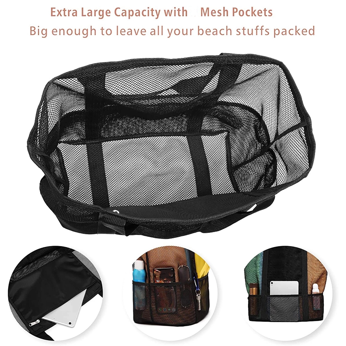Oversized Mesh Beach Tote Toy Bag 2