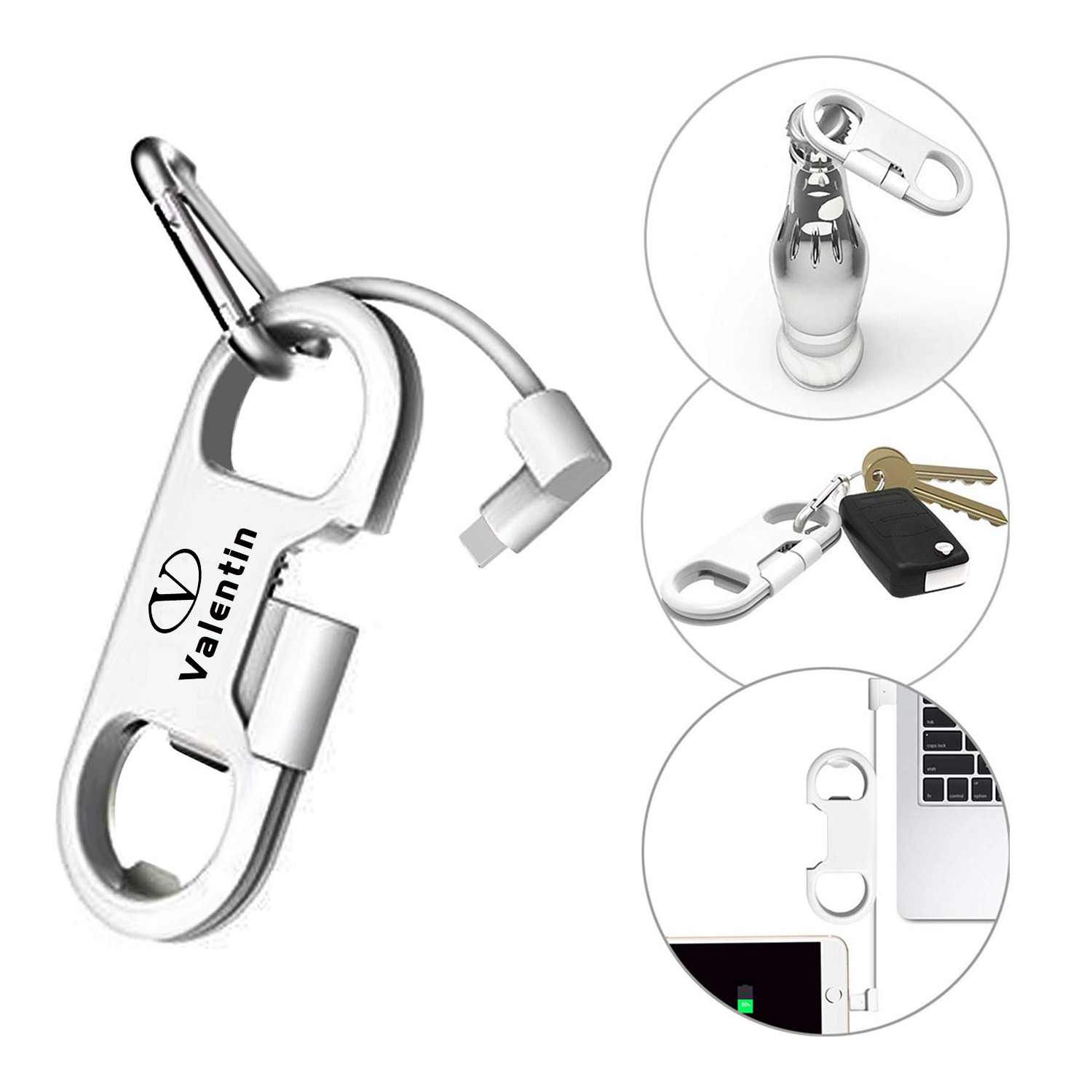Portable Multifunction Keychain With Opener & Charging Cord 2