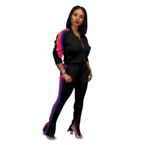 Custom Striped Womens Tracksuits 5