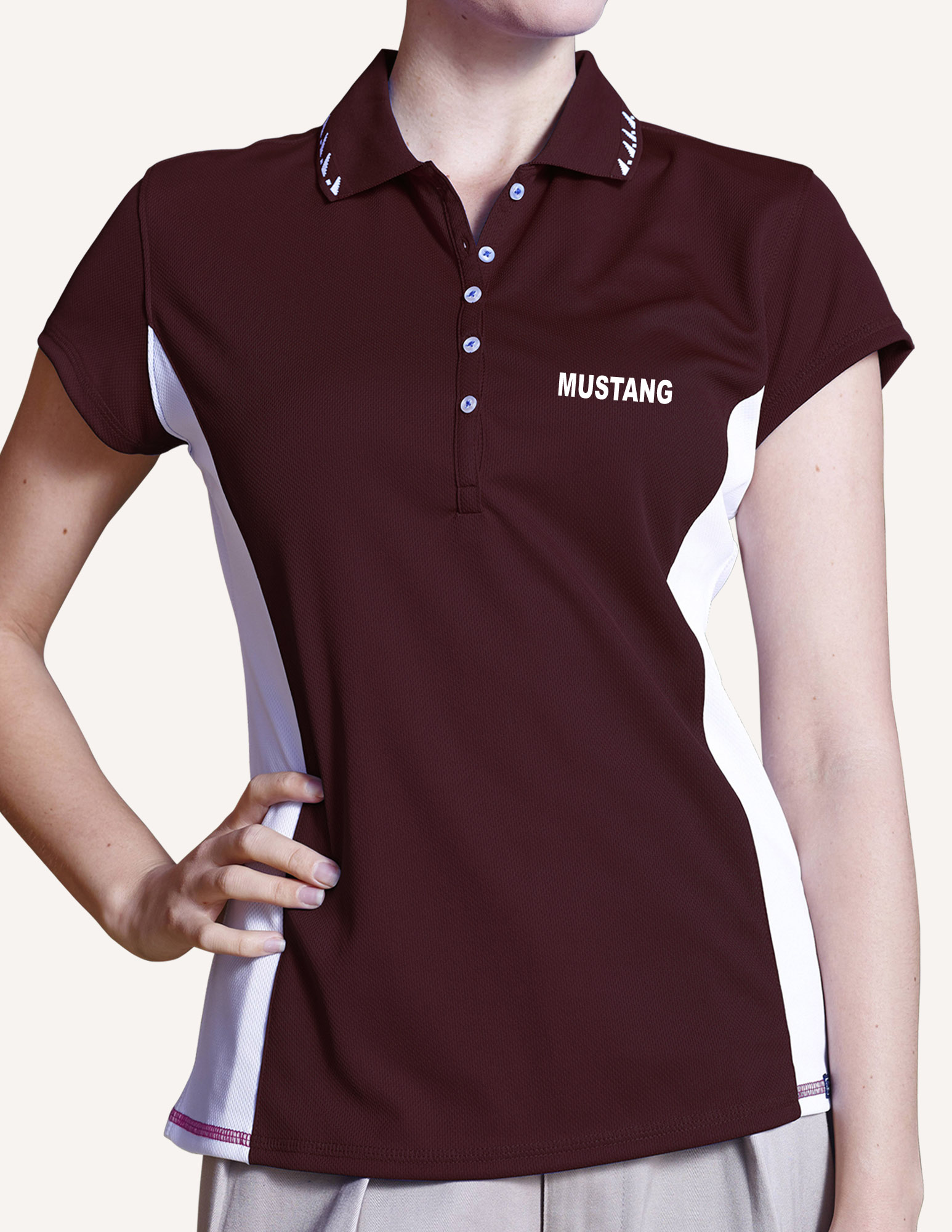 Ladies' Mustang Birds Eye Polo Shirt 2