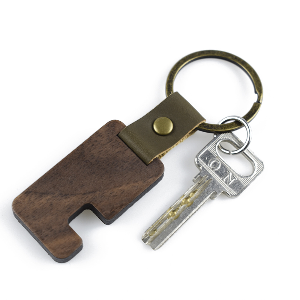 Bamboo Phone Holder Keychain 2