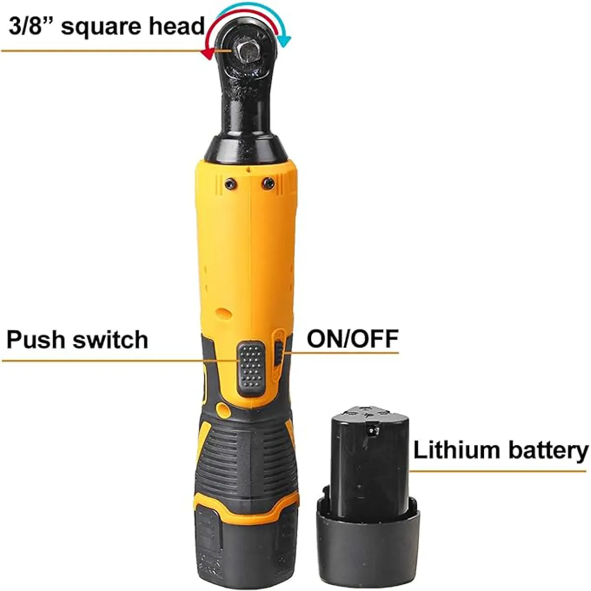 12V Lightweight Right Angle Cordless Electric Wrench 3