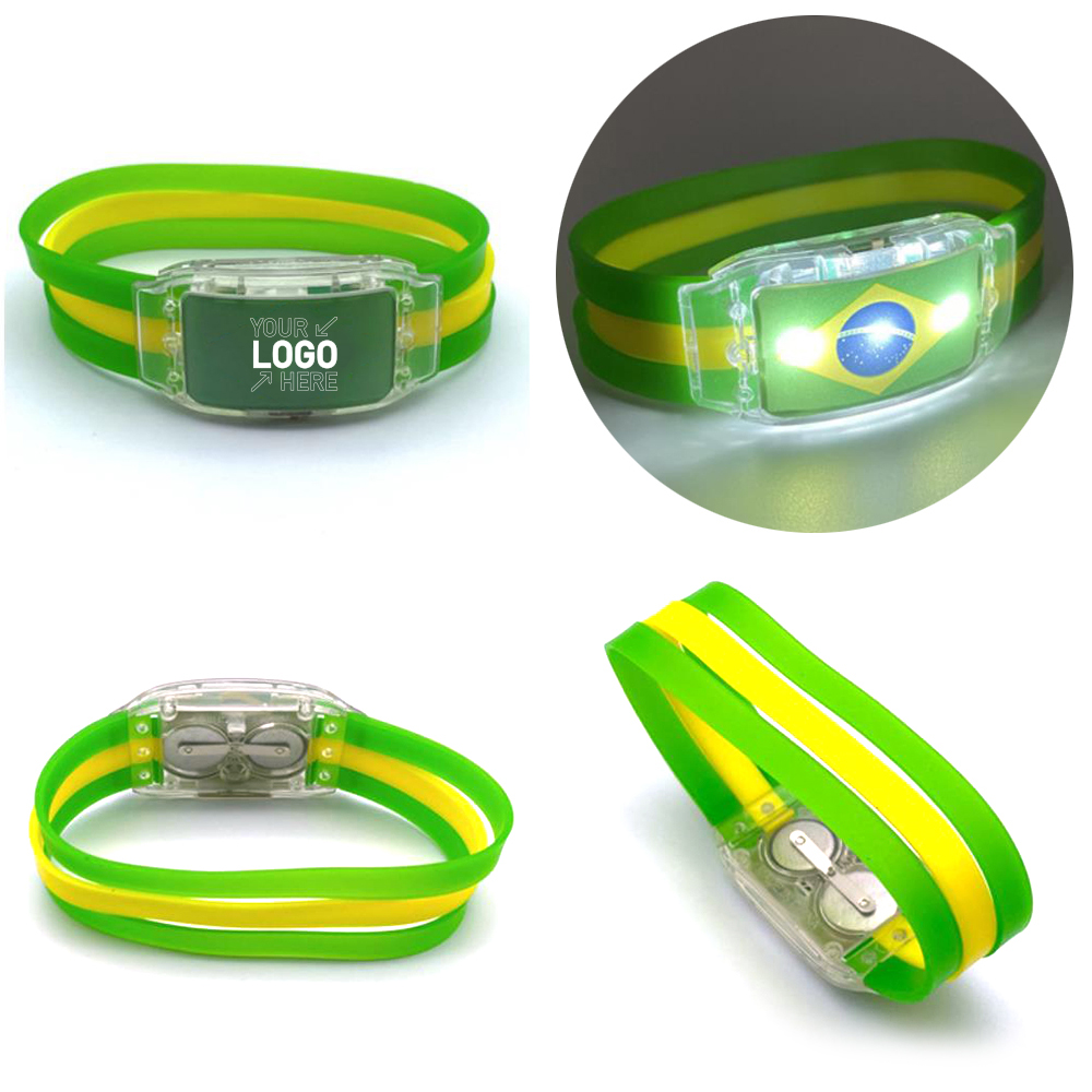 Qatar World Cup National Flag LED Silicone Wristband 8