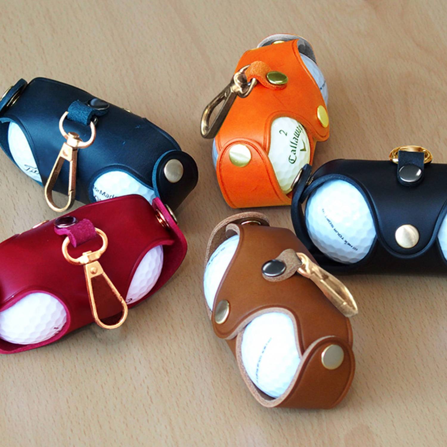 Leather Golf Ball Carrier Case 3