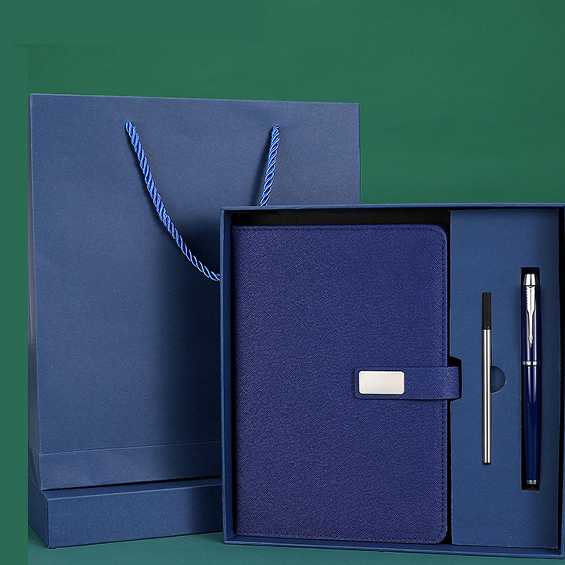 Leather A5 Lined Notebook with Pen Set 3