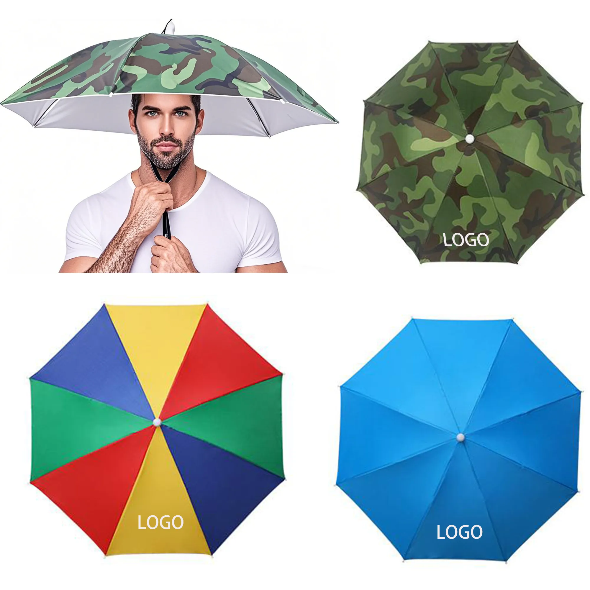 Hands Free Fishing Umbrella Cap Sunhat