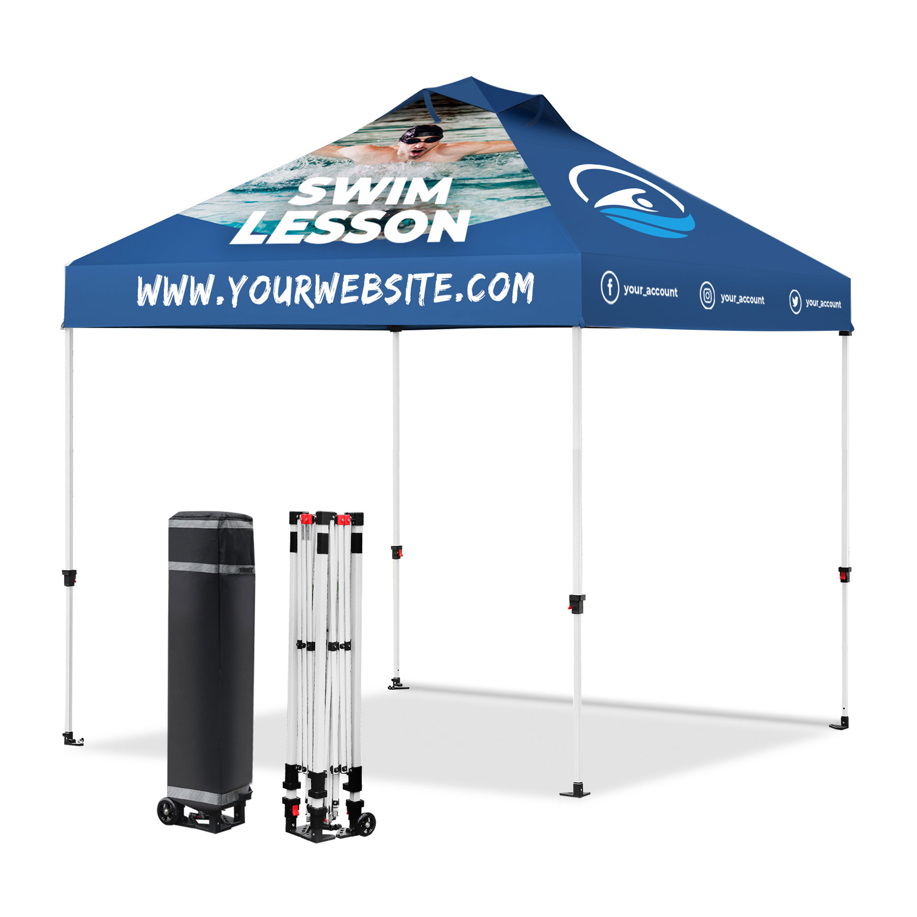 10'x10' Instant One-Push Custom Canopy Tent Kit w/Vented Top 6