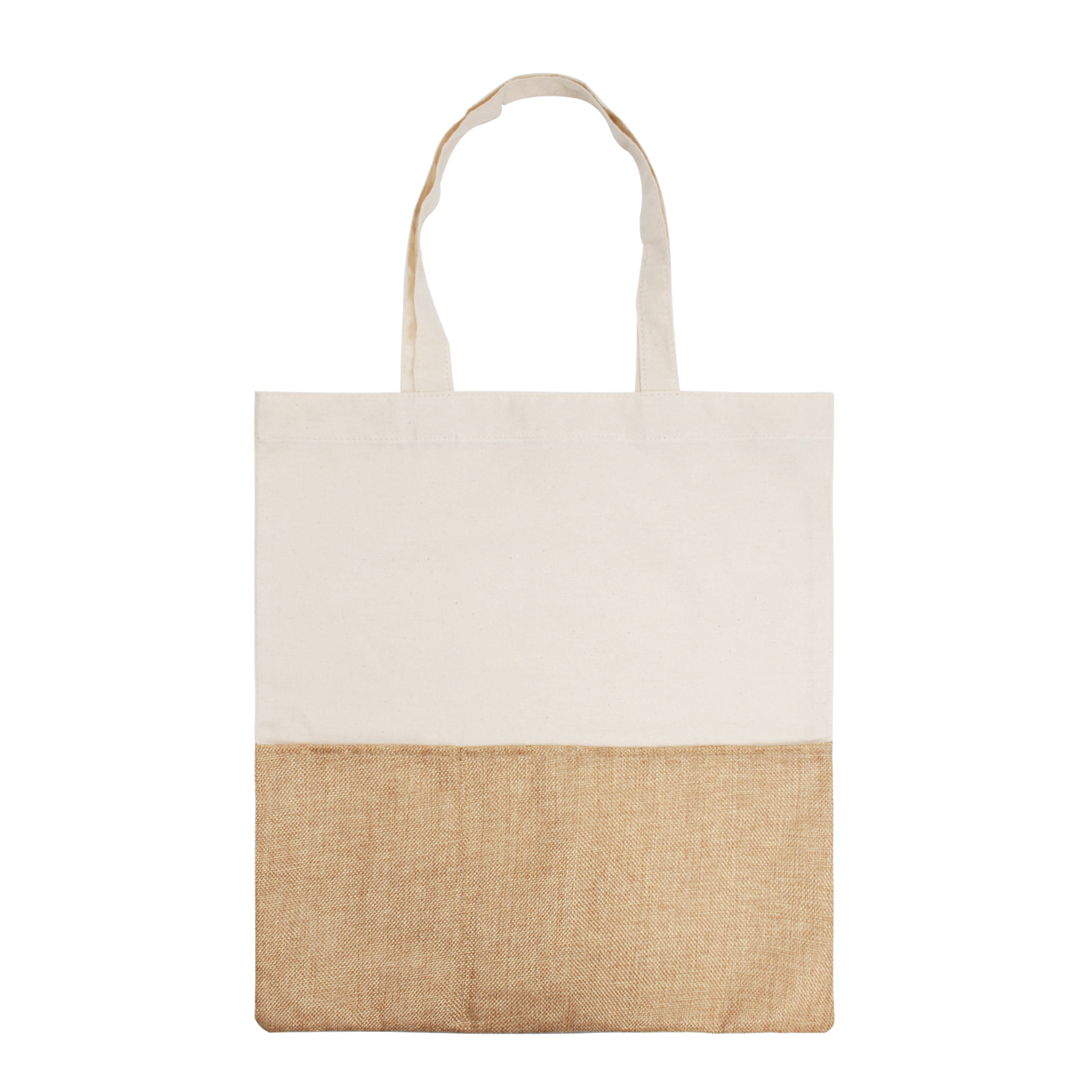 Two-Tone Cotton/ Burlap Tote with Pocket, custom tote bag with logo imprint 13