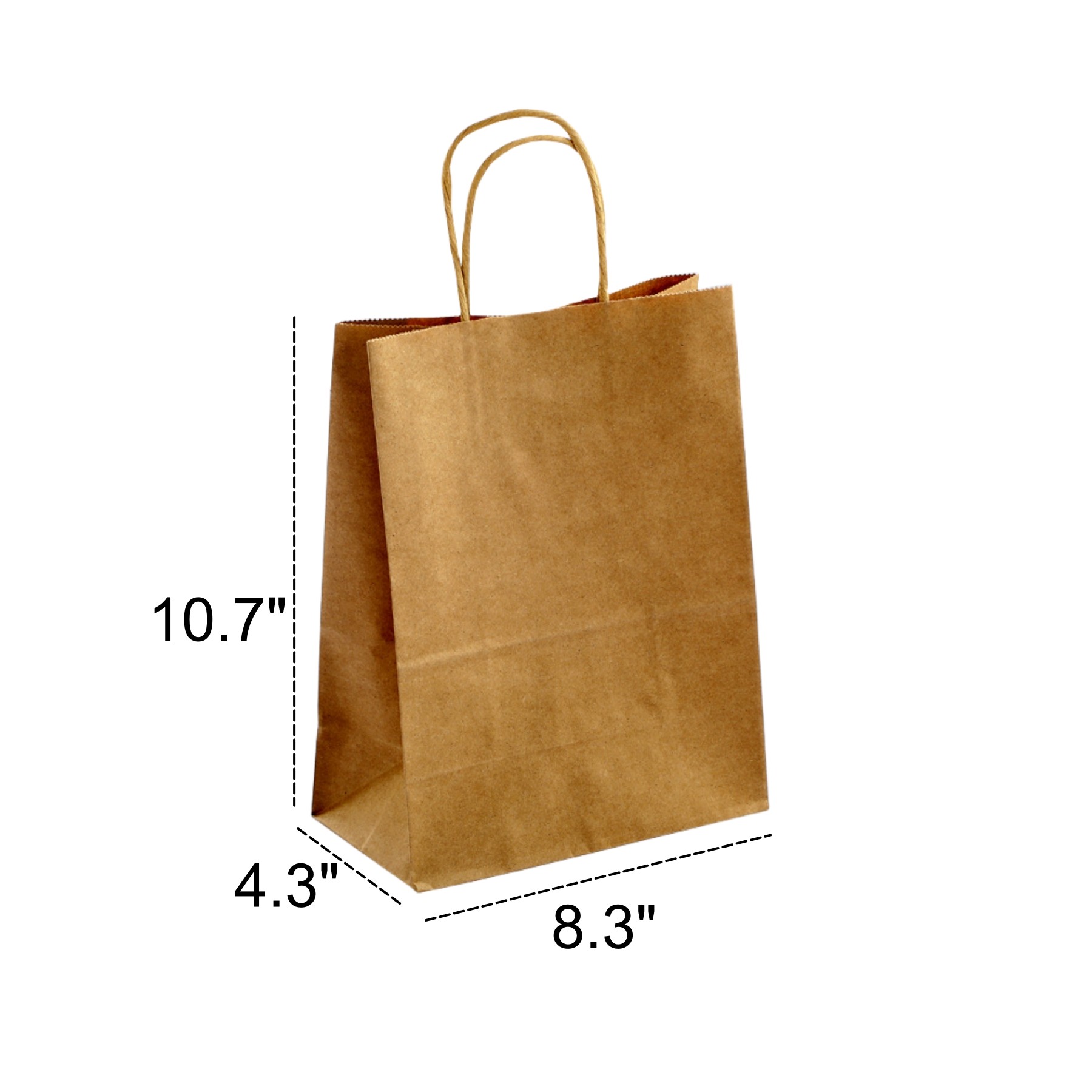 Kraft Shopping Bag (8.3"x4.3"x13x10.7") 2