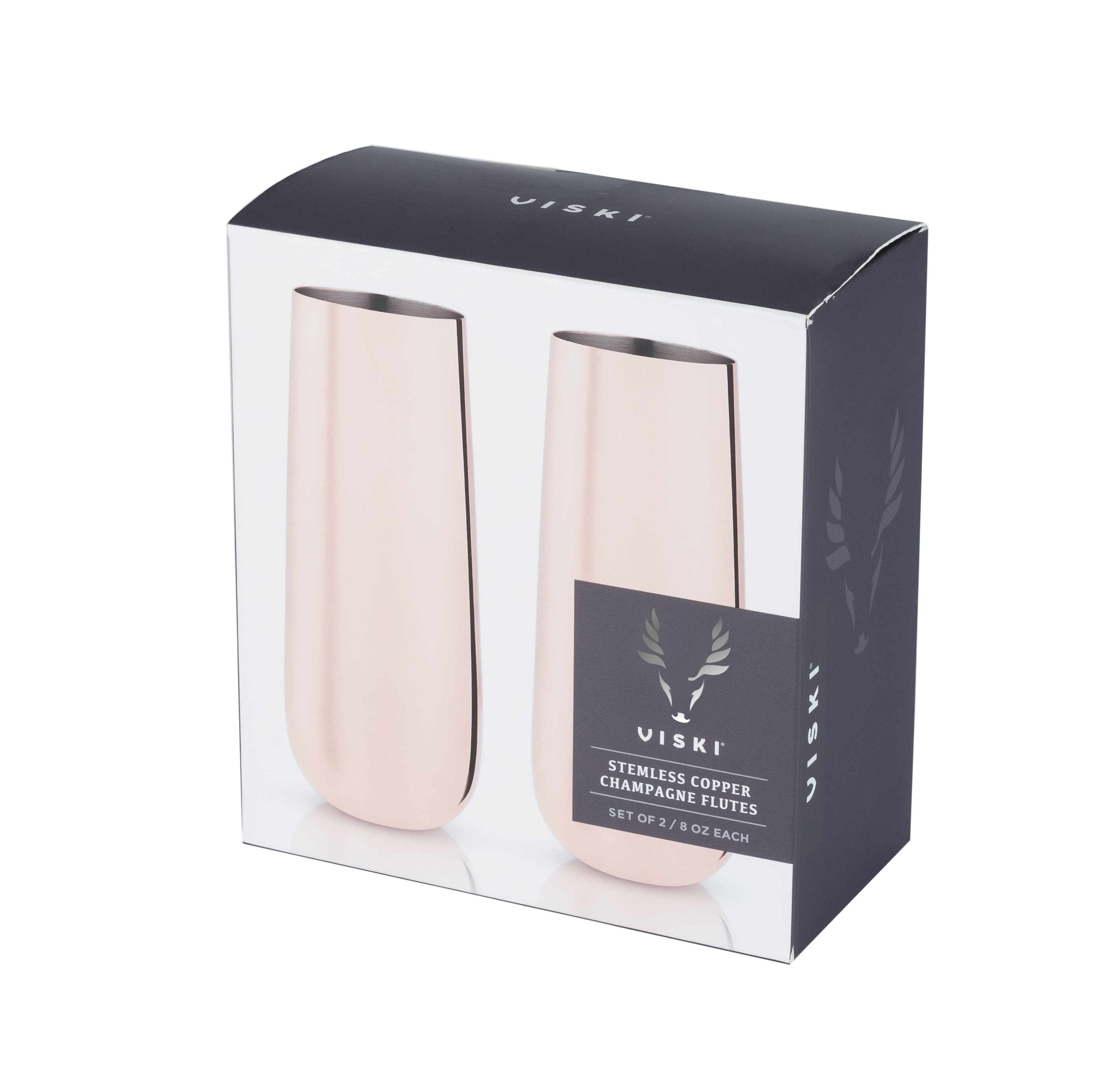 Viski® Copper Stemless Champagne Flute, set of 2 2