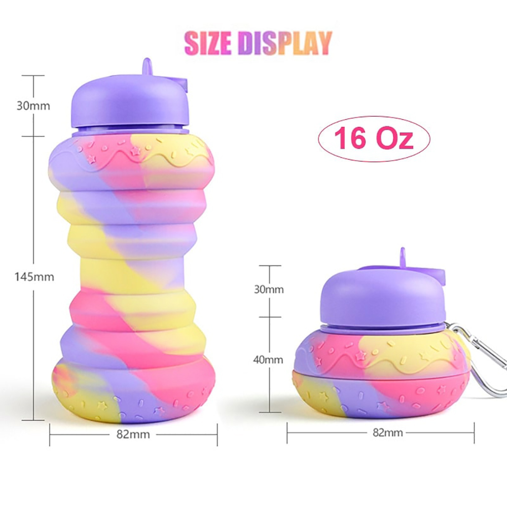 16 oz Silicone Creative Gradient Foldable Bottle 5