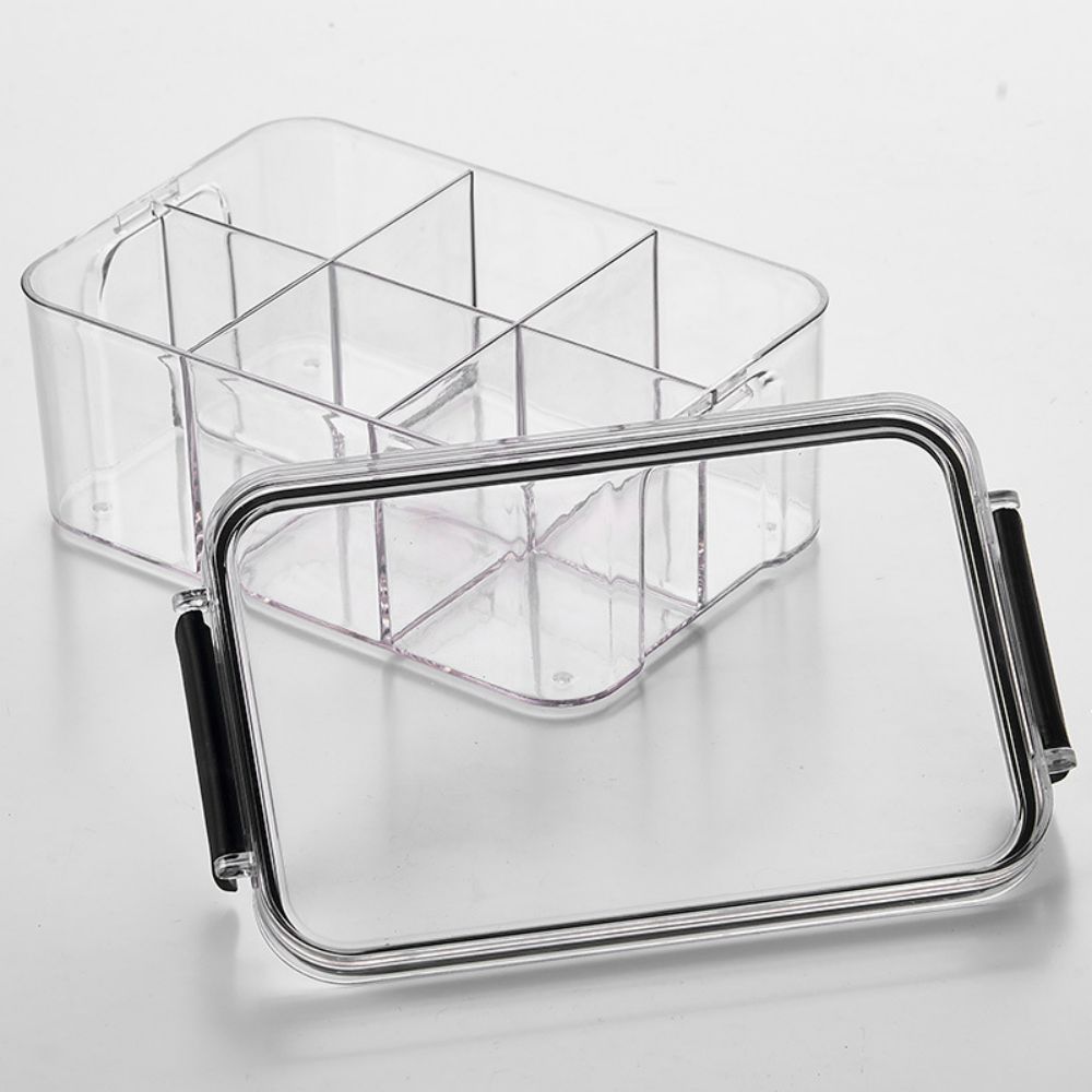 6 Grids Sealed Transparent Storage Box With Lid 6