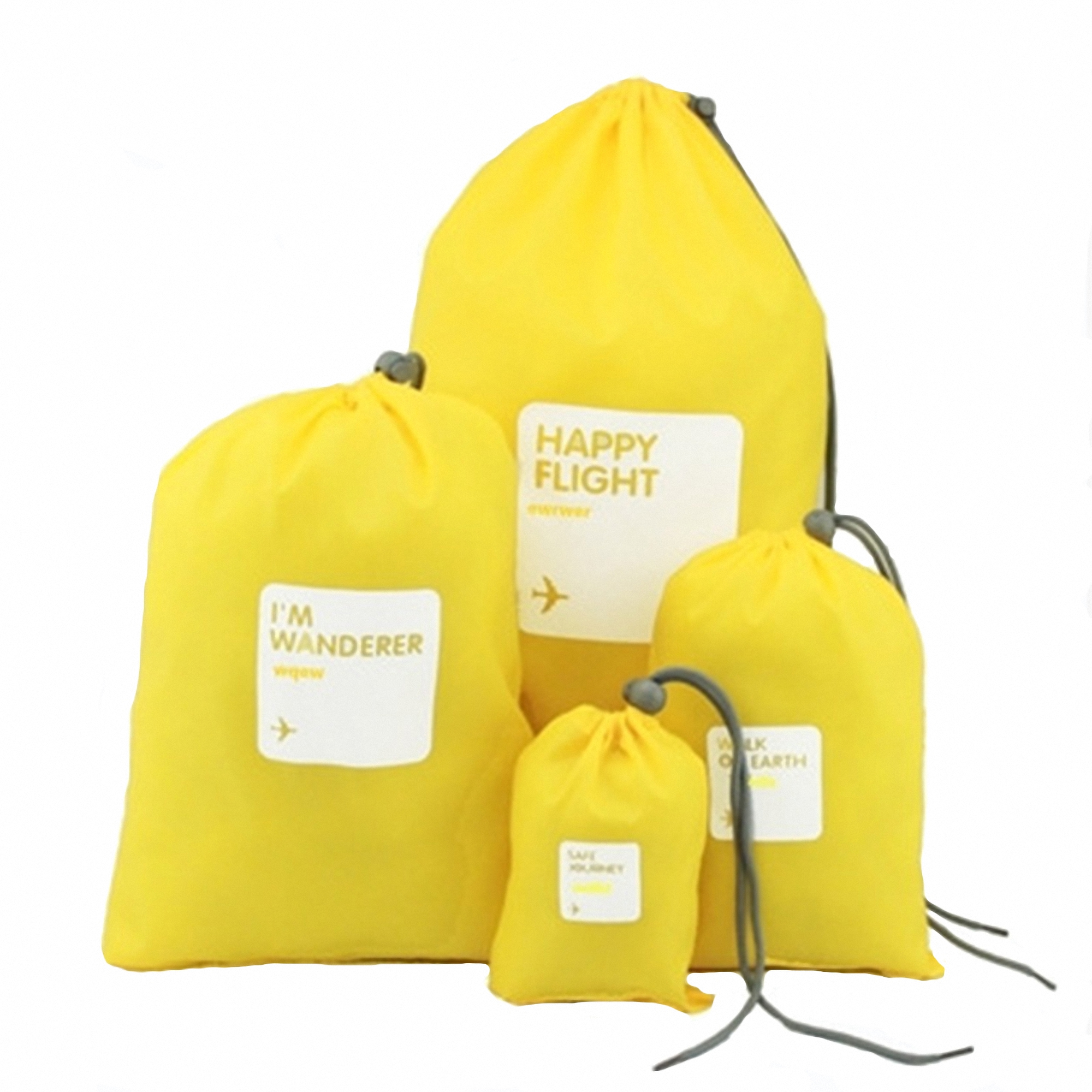4-Pack Nylon Drawstring Travel Storage Bags 2