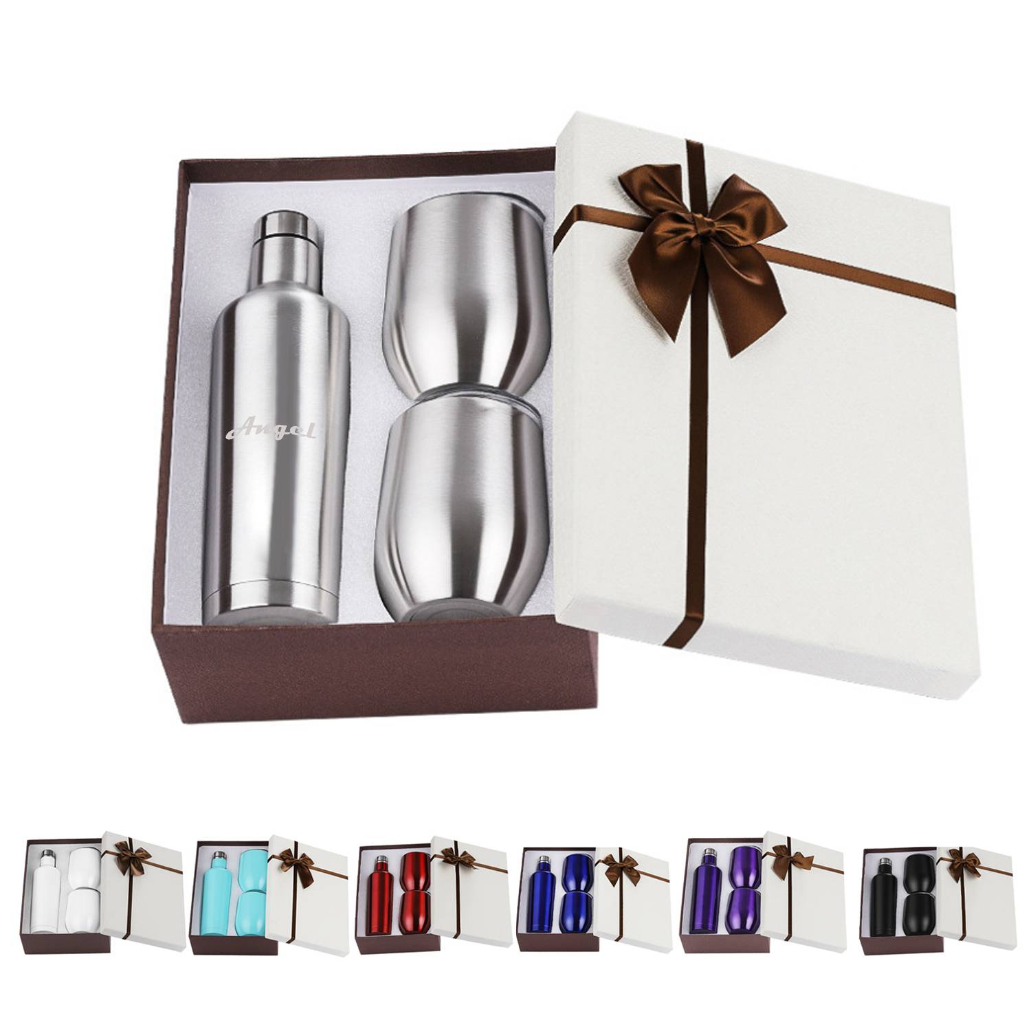 12Oz Stainless Steel Wine Glass In Gift Box 1